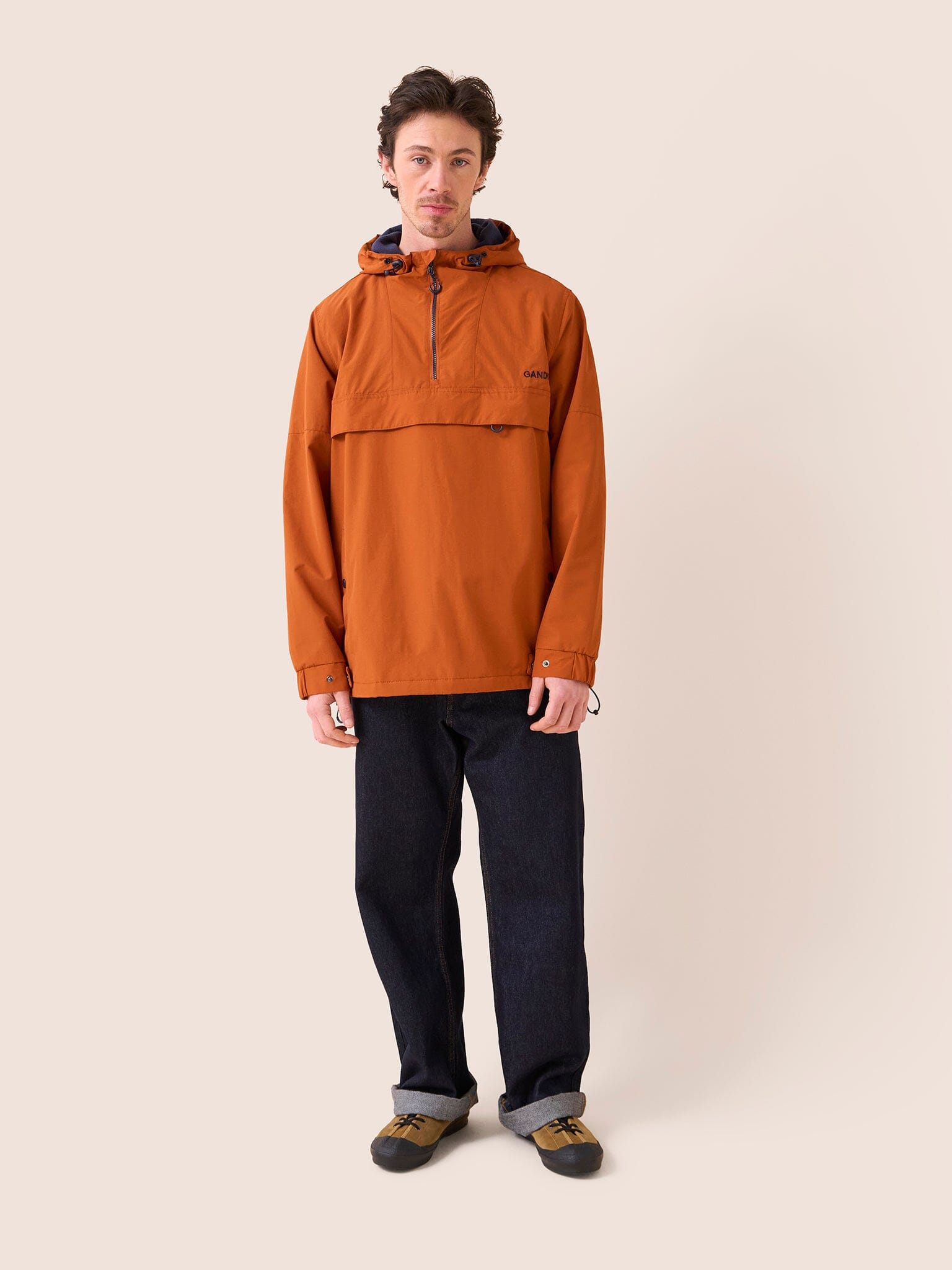Alberta Water Resistant Overhead Jacket in Orange Outerwear- Gandys