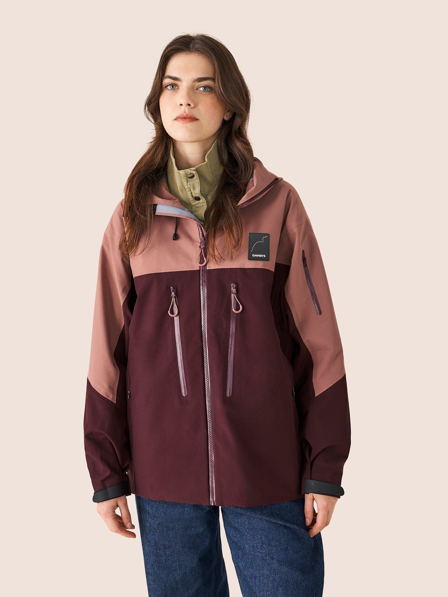 Argyle Waterproof Multi Pocket Jacket in Rose Outerwear- Gandys