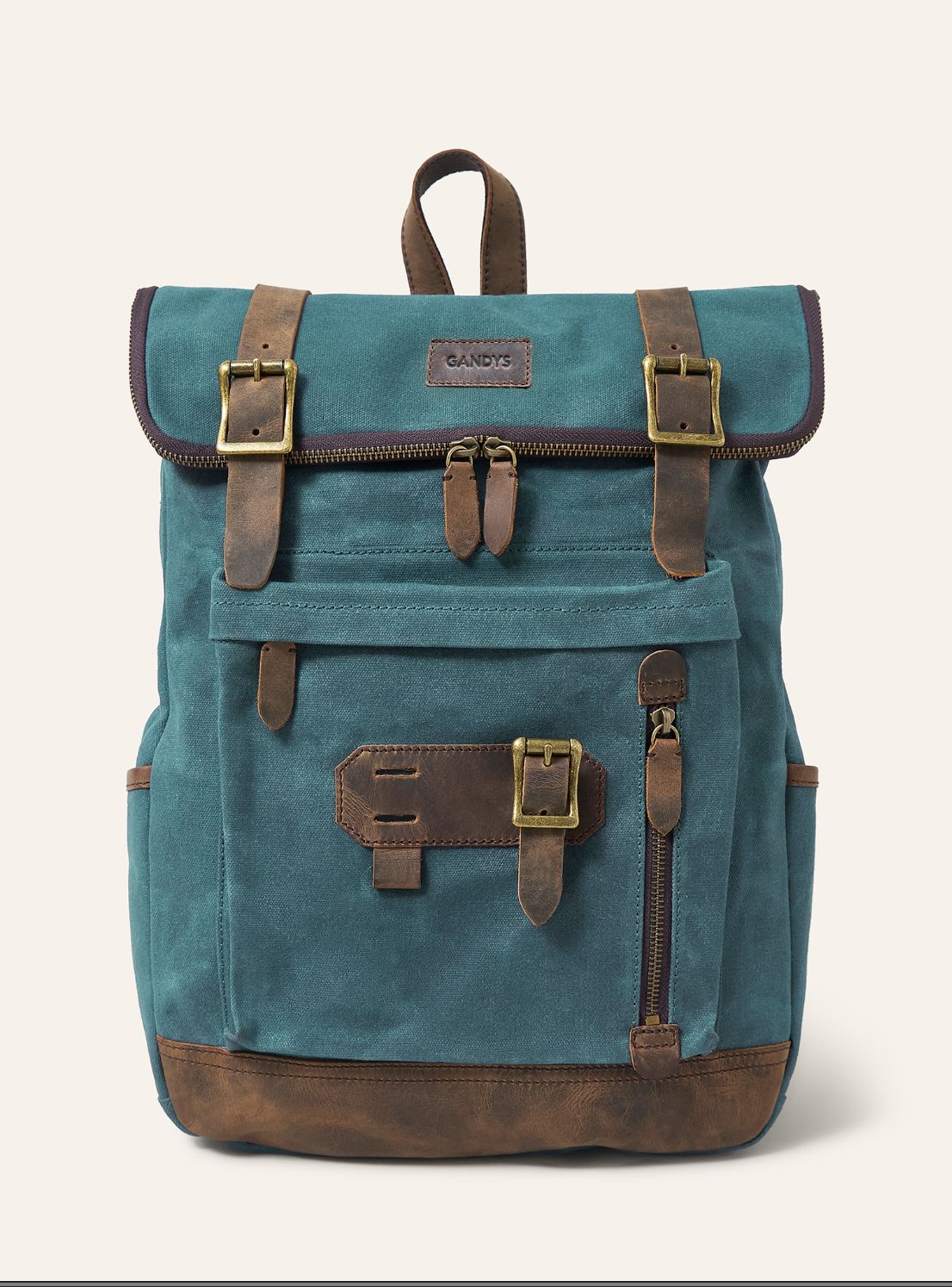 Bali Waxed Cotton Backpack in Teal Bags- Gandys