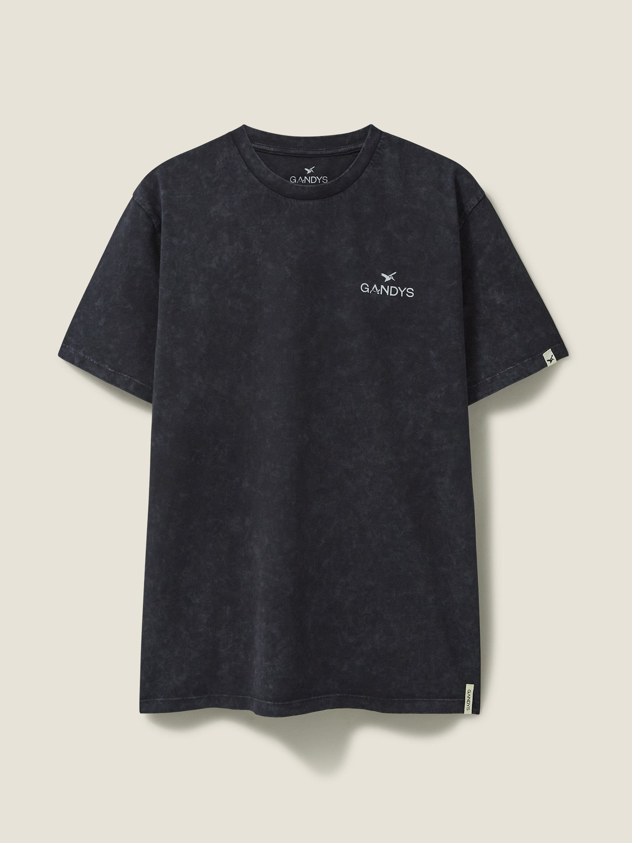 Black Distressed Wave Print Tee - Gandys