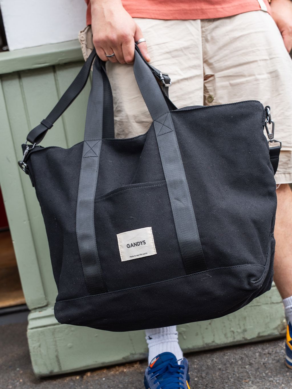 Black Havana Cotton Canvas Weekend Bag Bags- Gandys