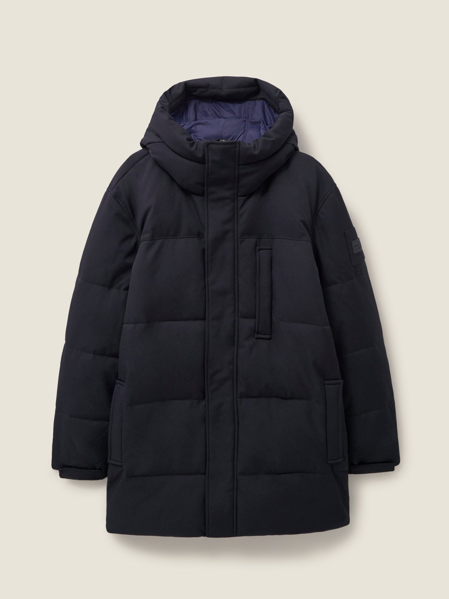 Black Landro Mid Length Puffer Jacket Outerwear- Gandys