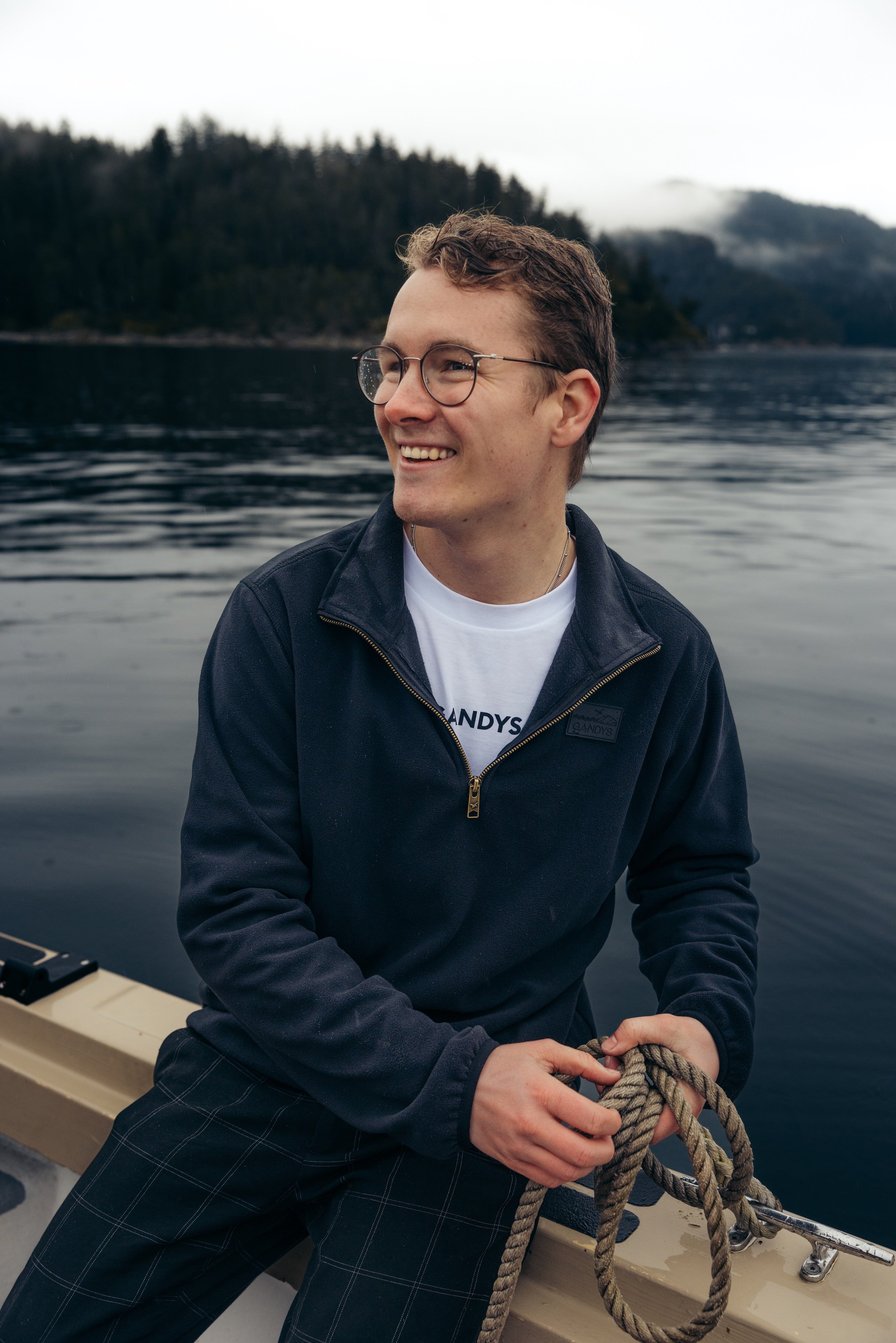 Black Nevis 1/4 Zip Lightweight Fleece Layering- Gandys