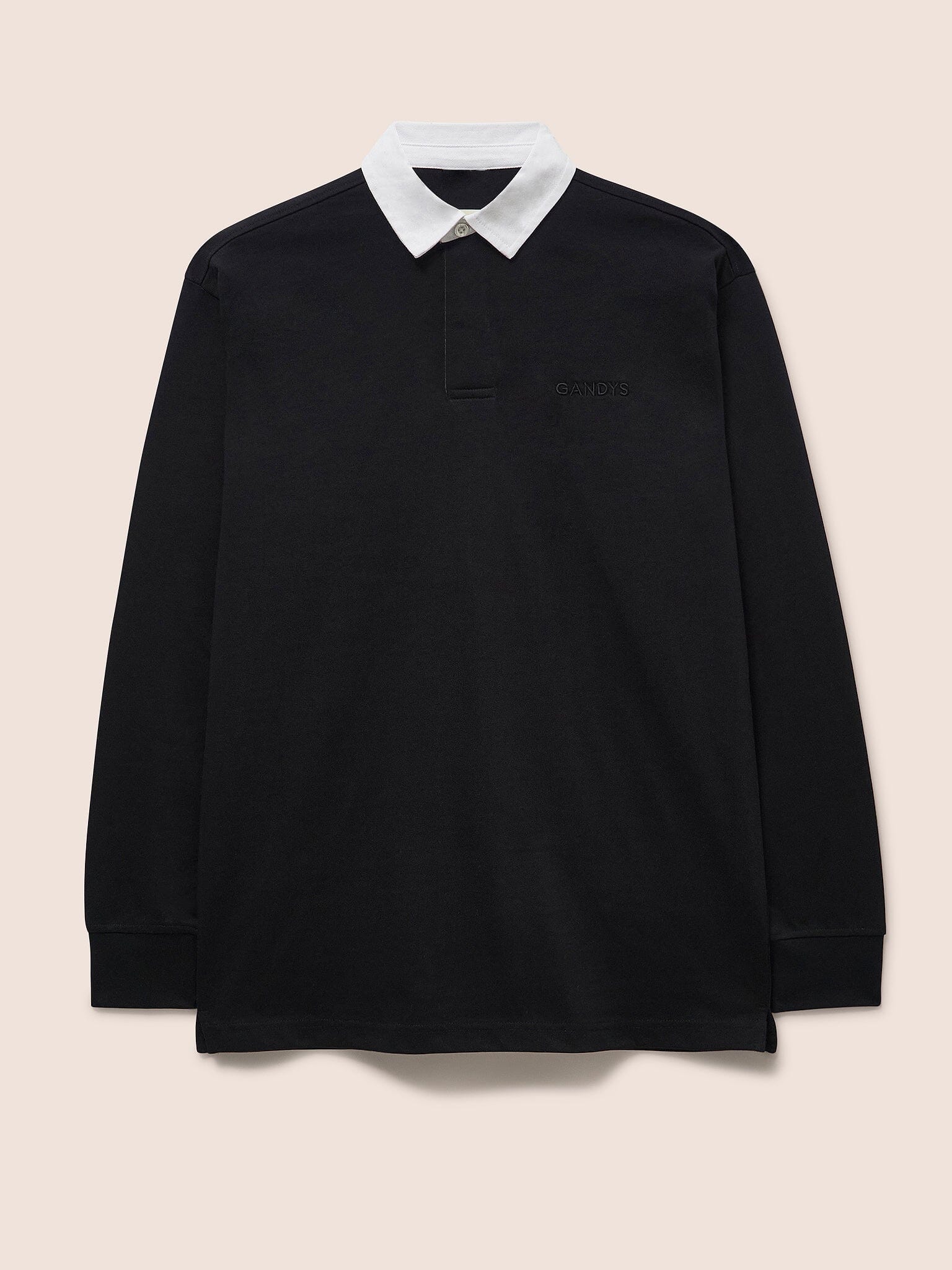 Black Oxford Rugby Jersey Layering- Gandys