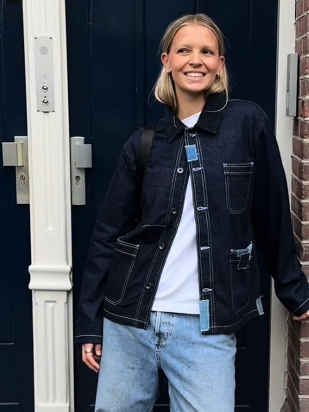 Brecon Denim Patched Chore Jacket Outerwear- Gandys