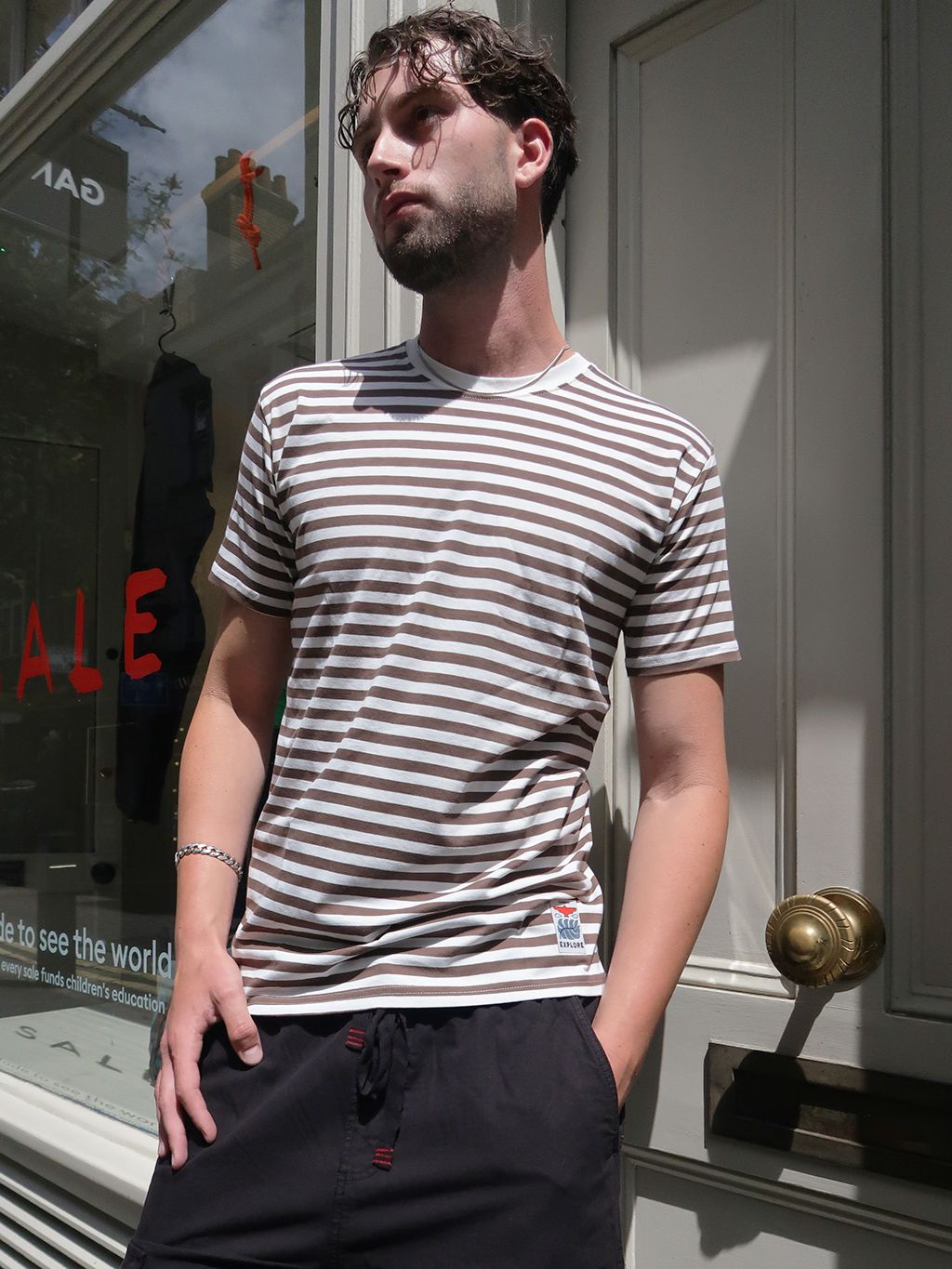 Brown Malibu Striped T-Shirt T-Shirts- Gandys
