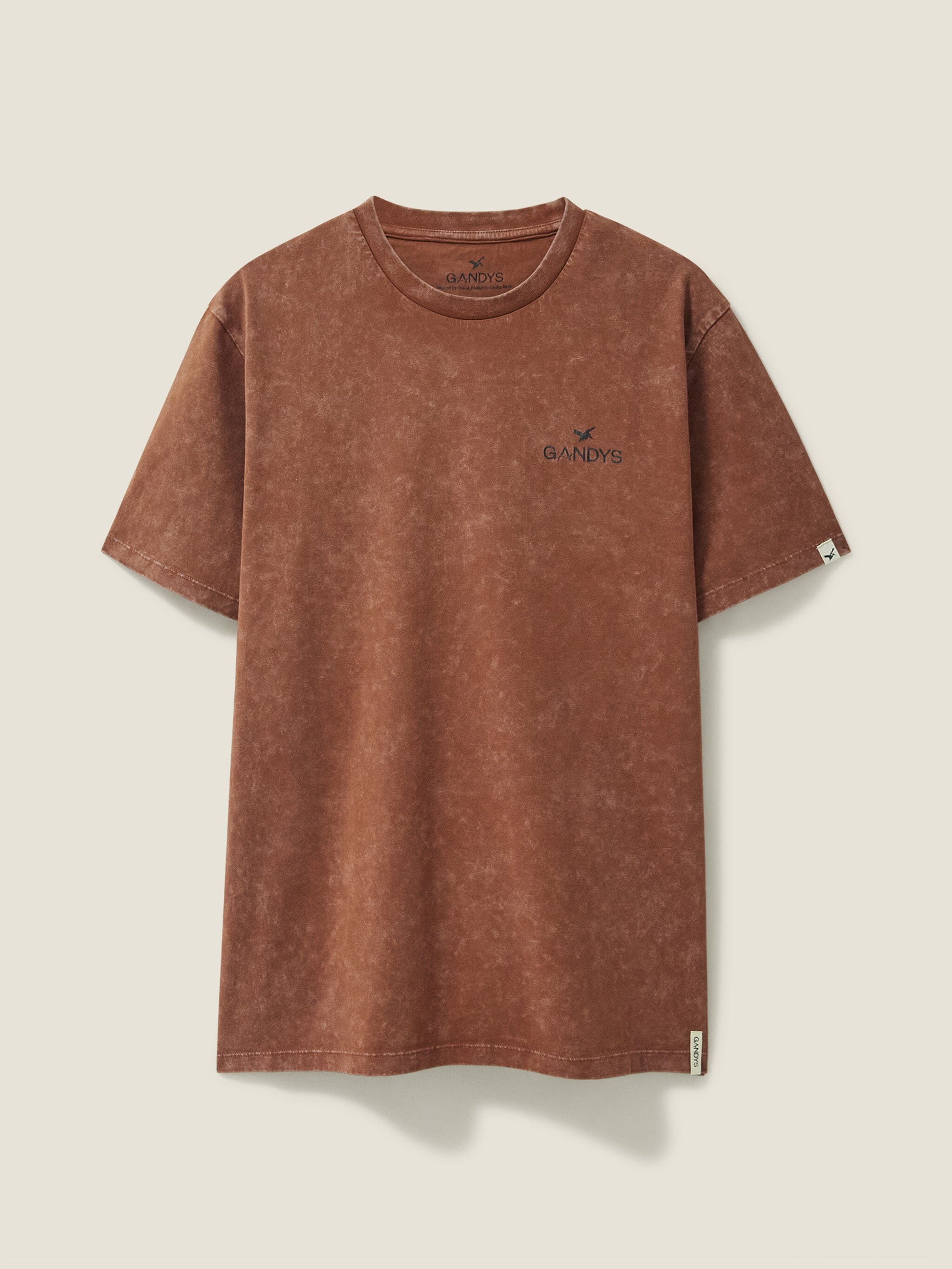 Burnt Orange Distressed Wave Print Tee - Gandys