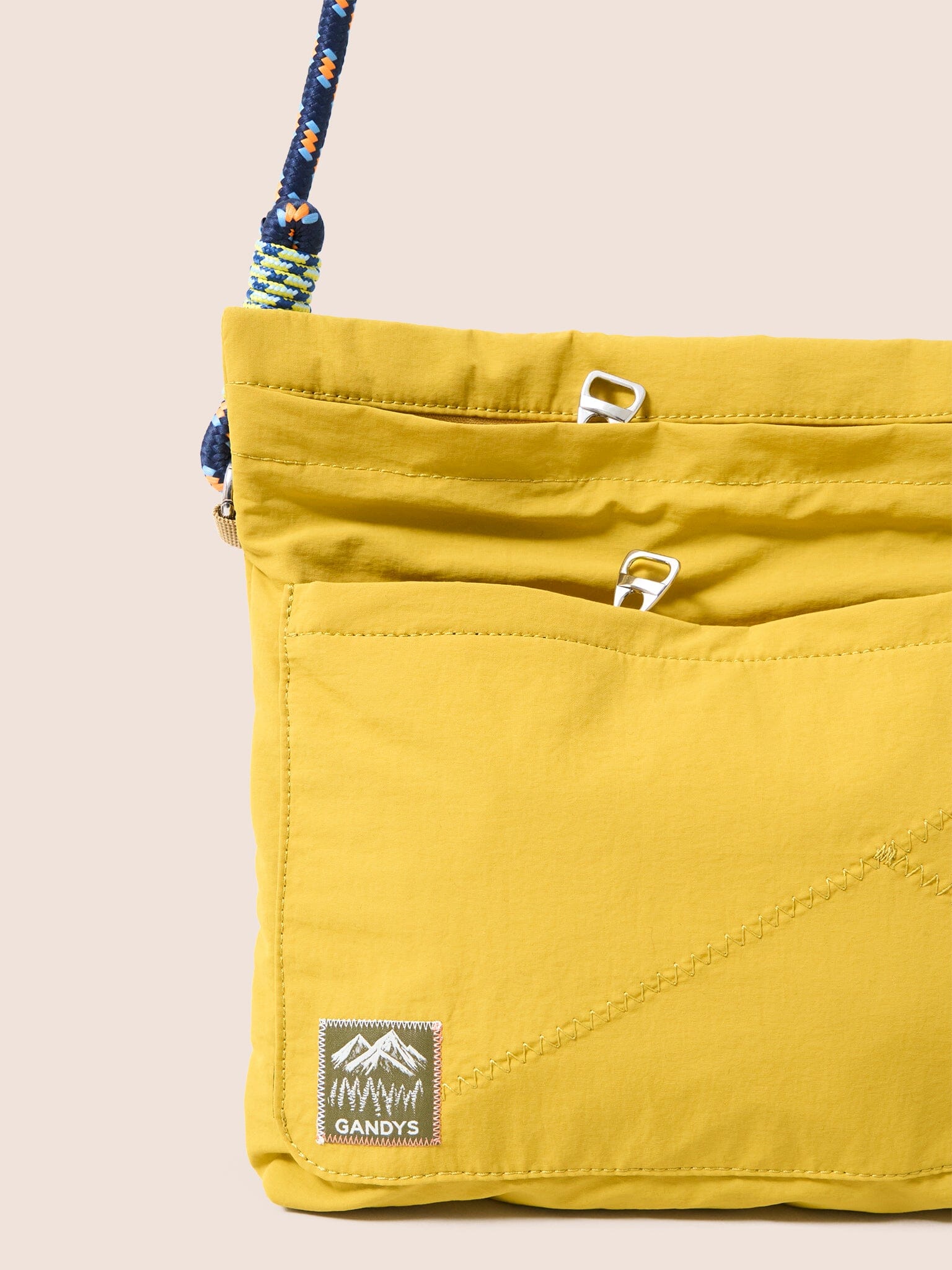 Carabiner Club Recycled Envelope Crossbody Bag in Yellow Bags- Gandys