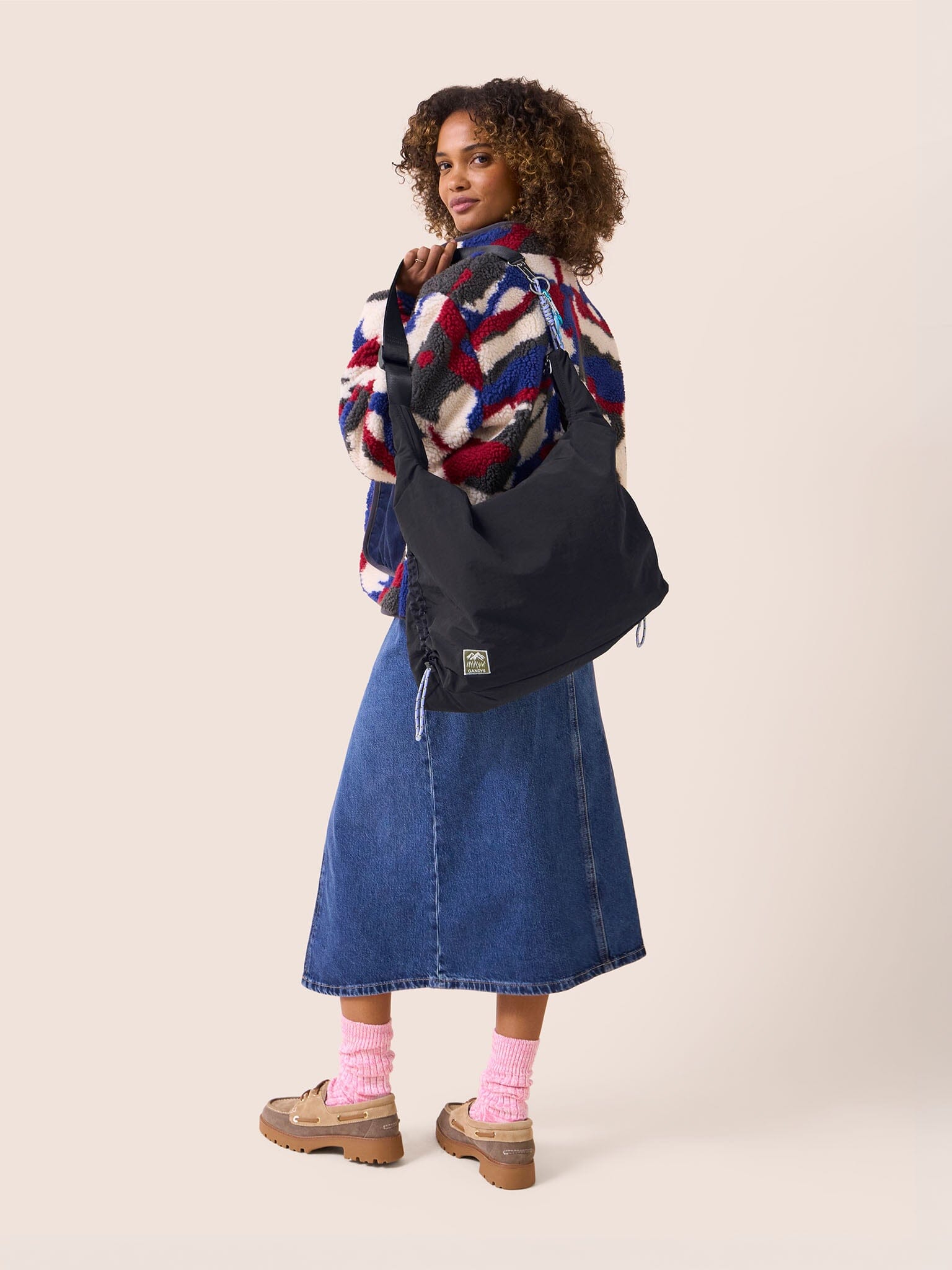 Carabiner Club Recycled Large Crescent Bag in Black Bags- Gandys