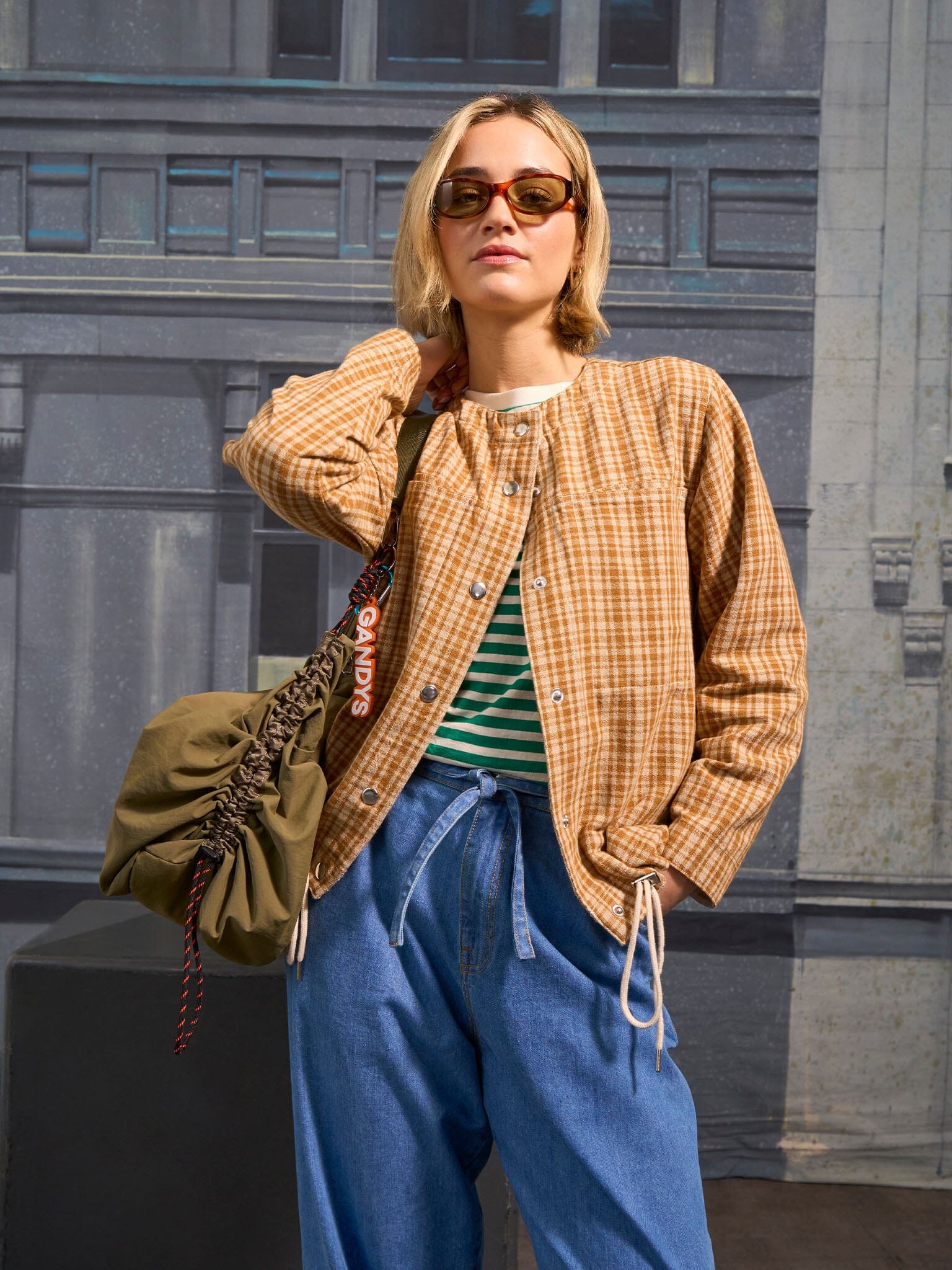 Carabiner Club Recycled Large Crescent Bag in Khaki Bags- Gandys