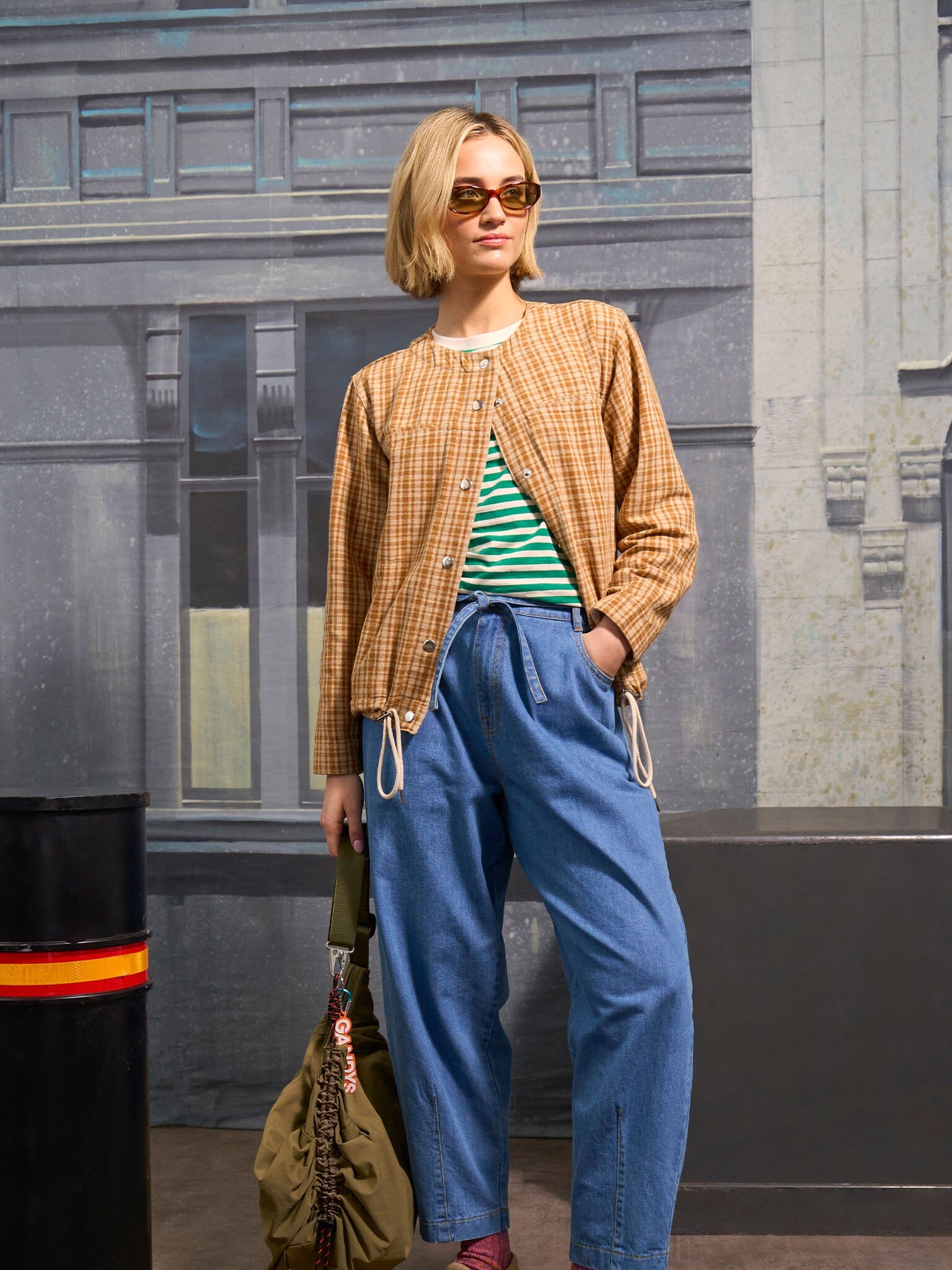 Carabiner Club Recycled Large Crescent Bag in Khaki Bags- Gandys