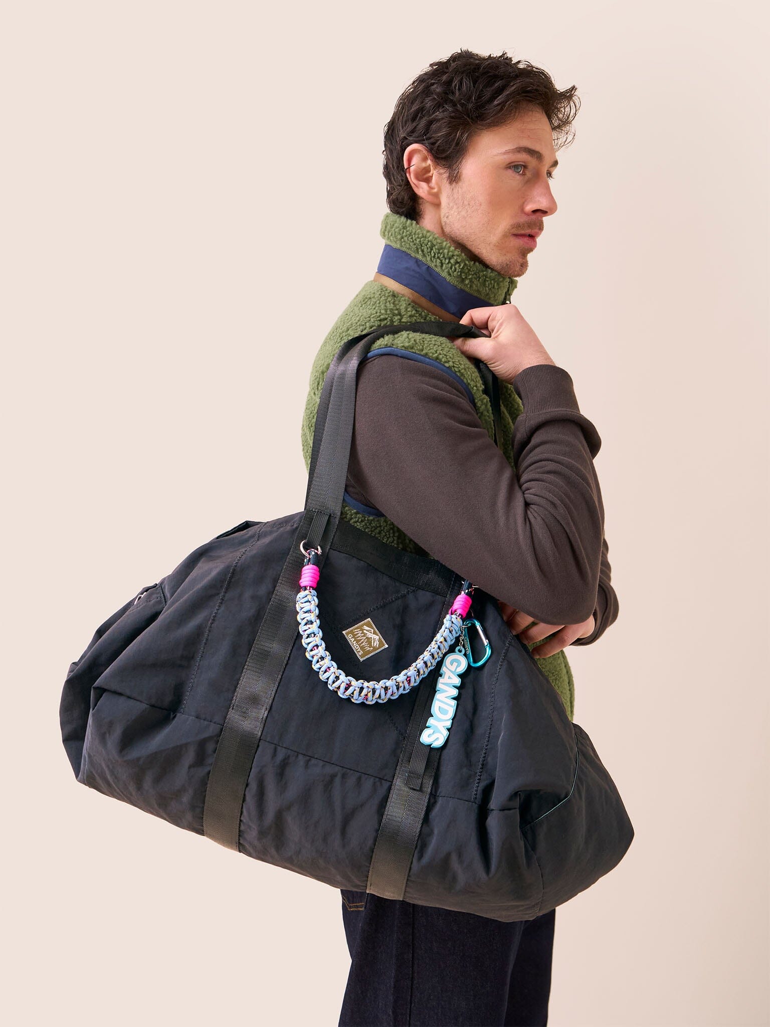 Carabiner Club Recycled Large Cube Weekend Bag in Black Bags- Gandys