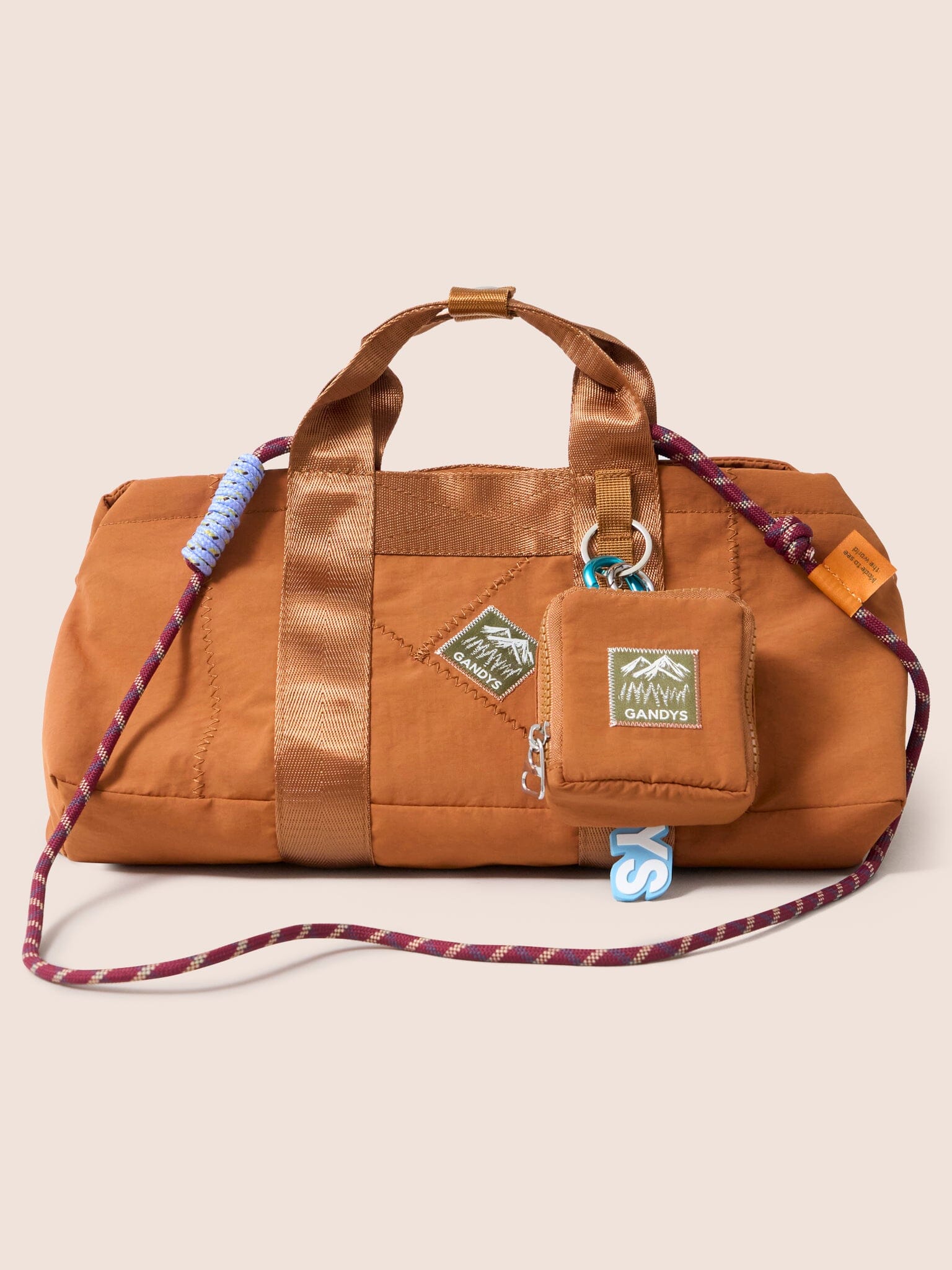 Carabiner Club Recycled Small Cube Crossbody in Orange Bags- Gandys