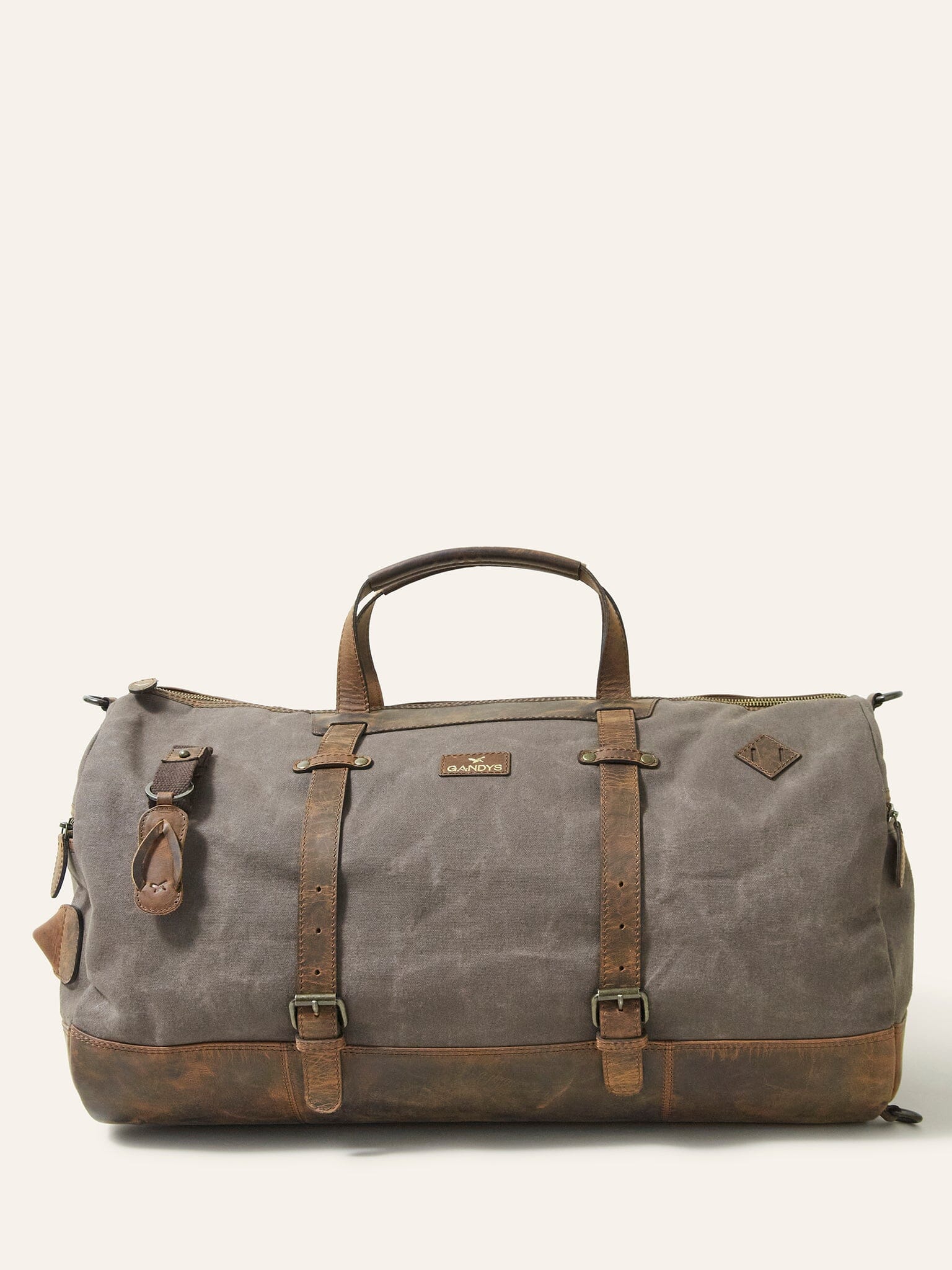 Lalitpur Waxed Cotton Duffle Backpack in Chestnut