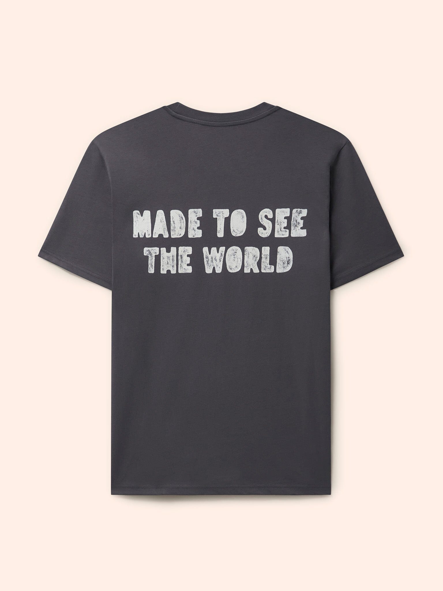 Grey Made To See The World T-shirt T-Shirts- Gandys