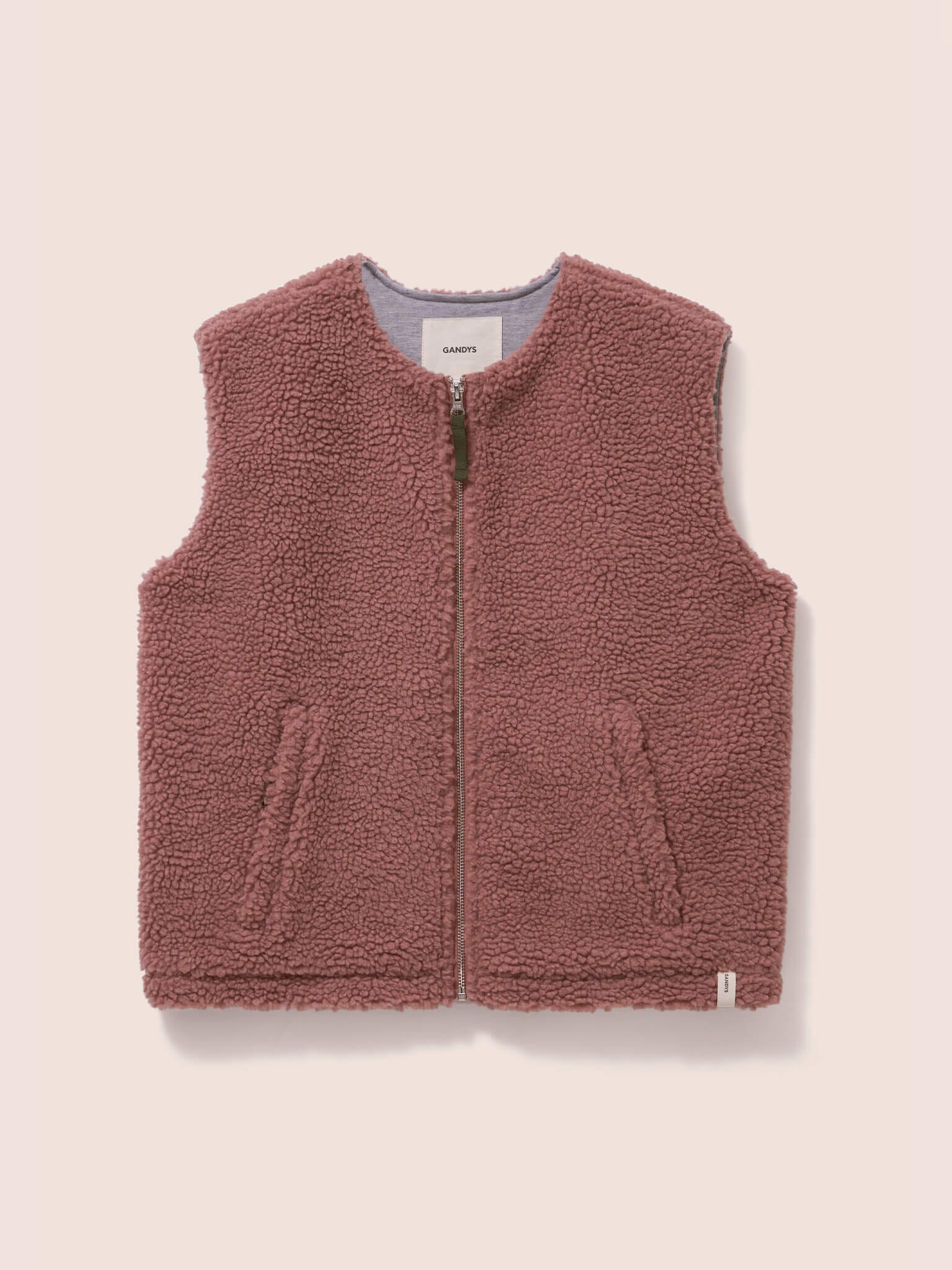 Harlem Recycled Fleece Gilet in Pink Layering- Gandys