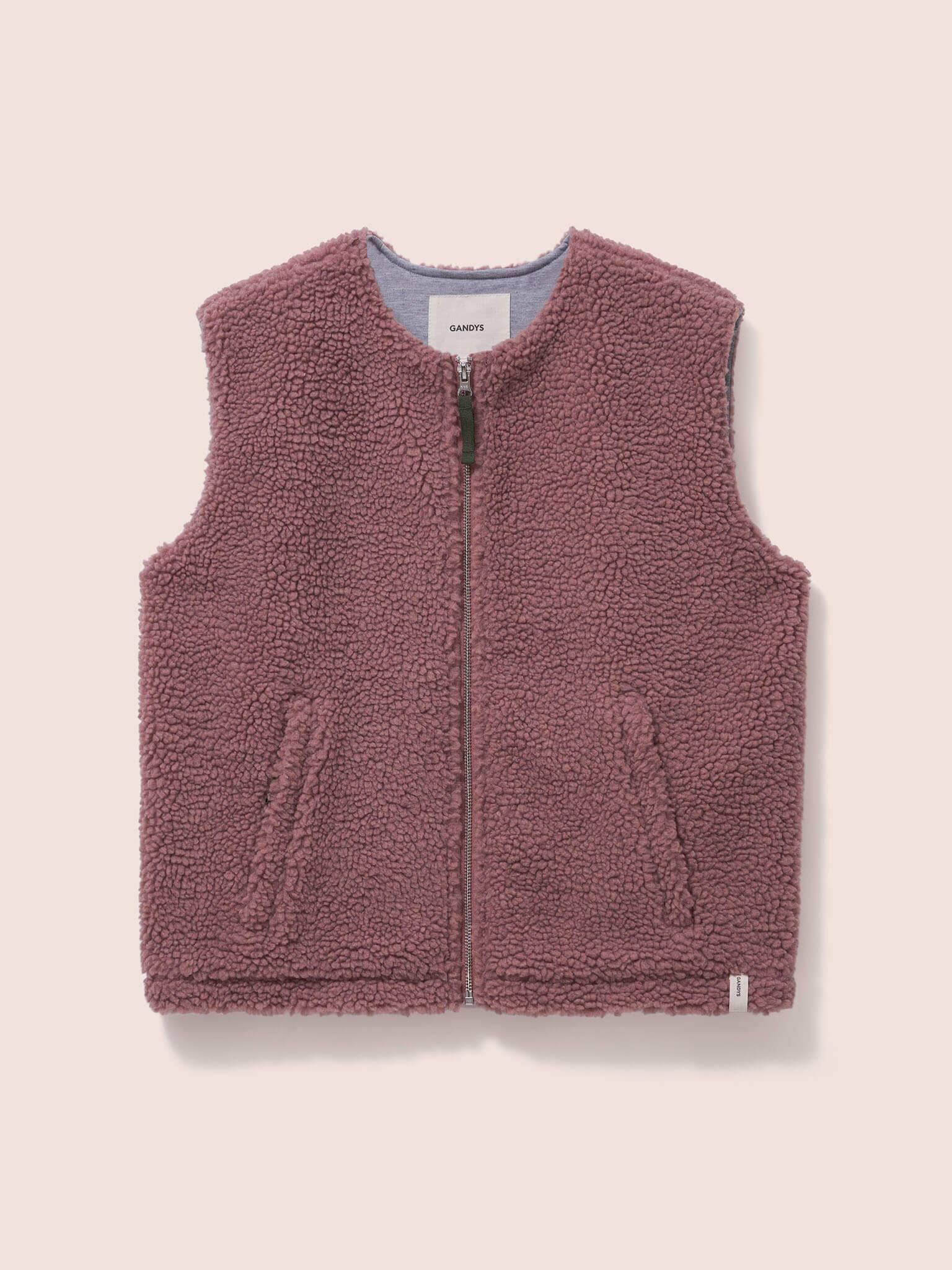 Harlem Recycled Fleece Gilet in Pink Layering- Gandys
