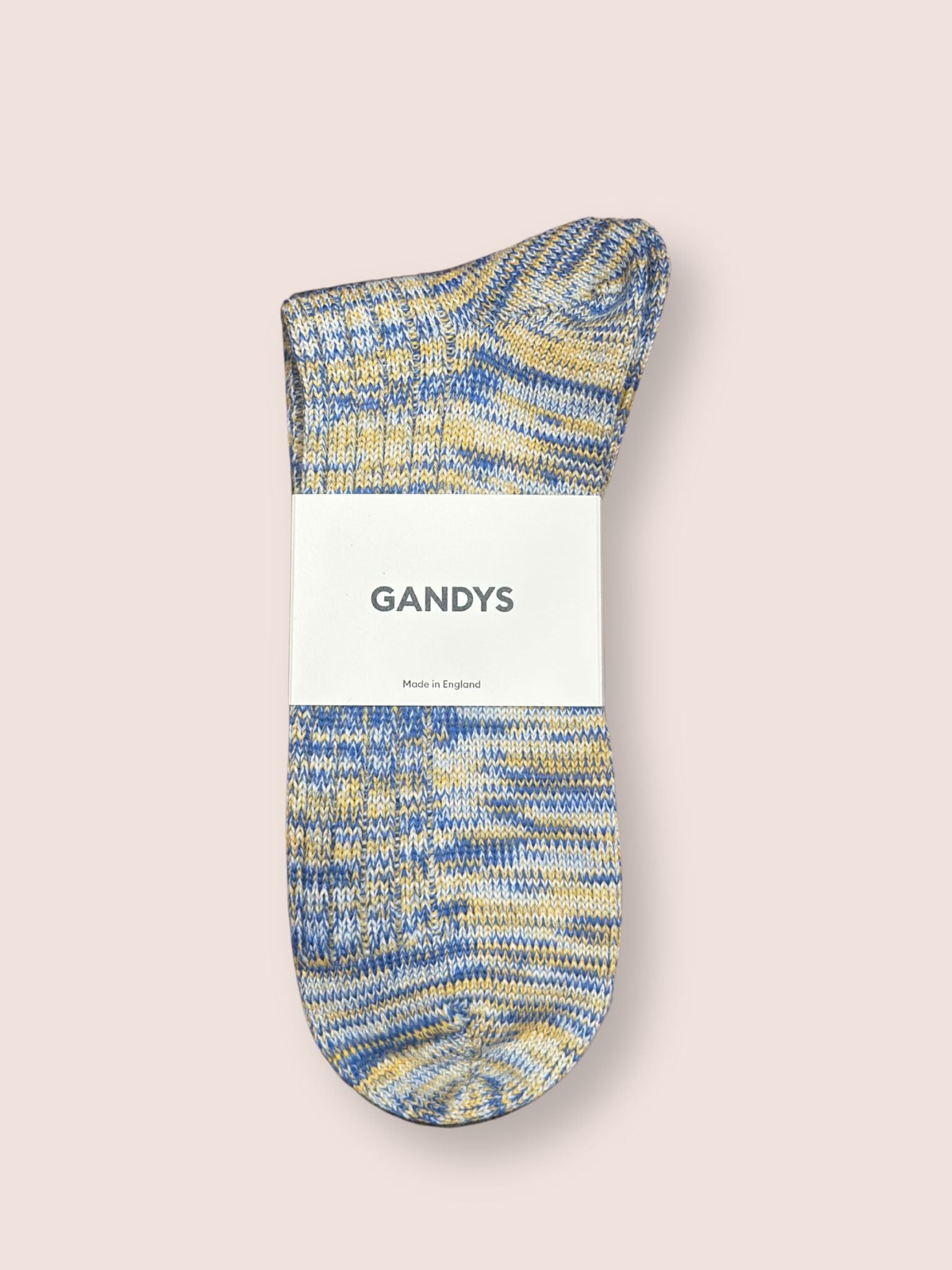 Haworth Made in England Socks in Light Blue, Yellow and White Accessories- Gandys