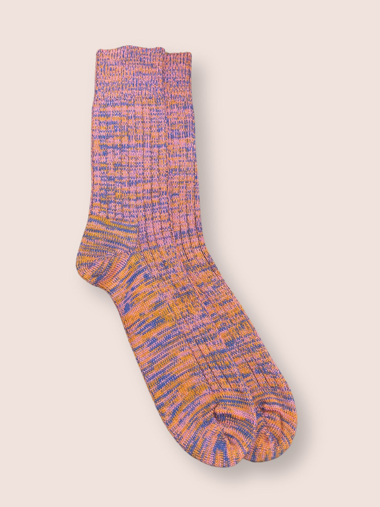 Haworth Made in England Socks in Orange, Pink and Light Blue Accessories- Gandys