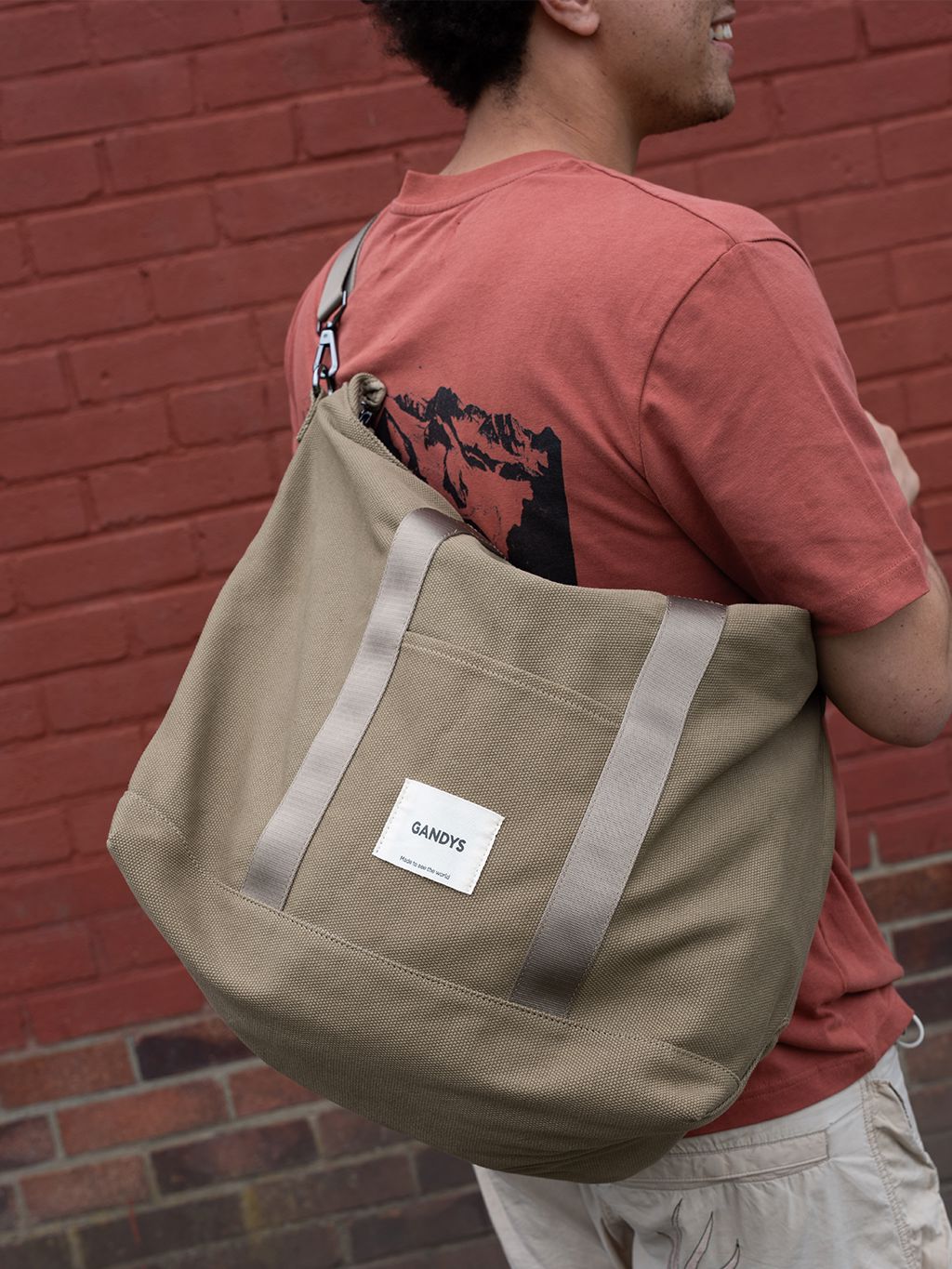 Khaki Havana Cotton Canvas Weekend Bag Bags- Gandys