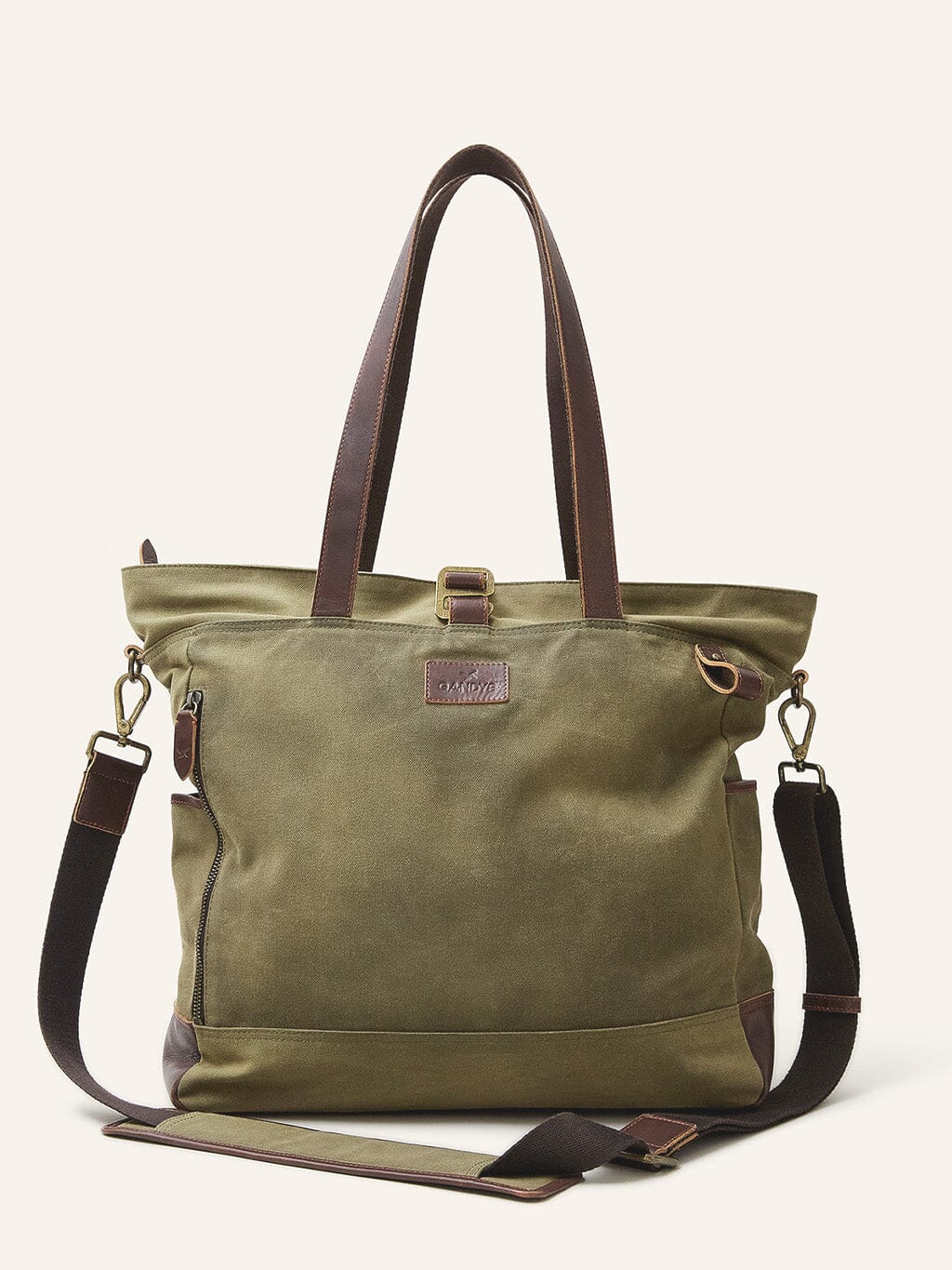 Jaipur Waxed Cotton Tote Bag in Khaki