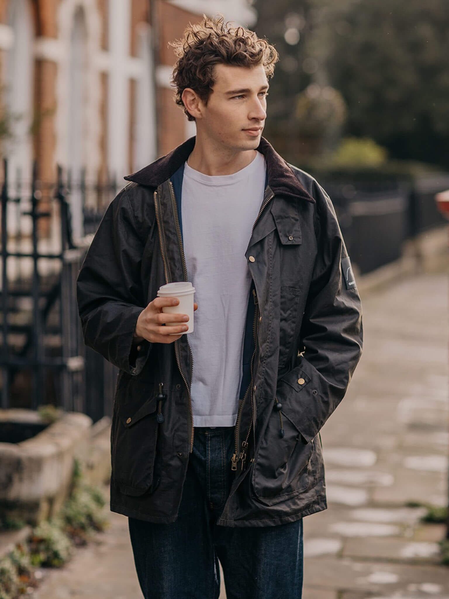 Leighton Waxed Cotton 4 in 1 Coat in Dark Olive Outerwear- Gandys