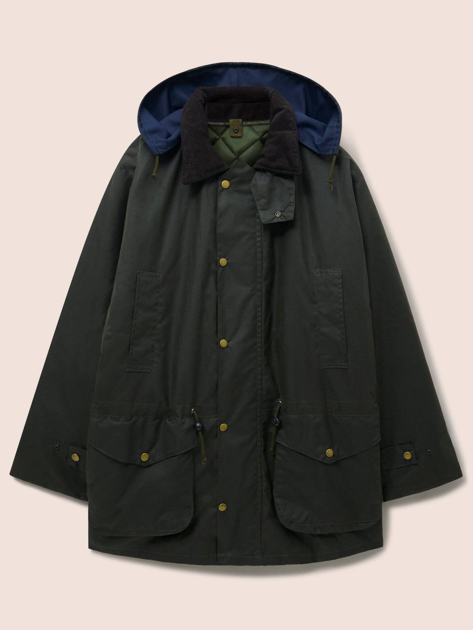 Leighton Waxed Cotton 4 in 1 Coat in Dark Olive Outerwear- Gandys