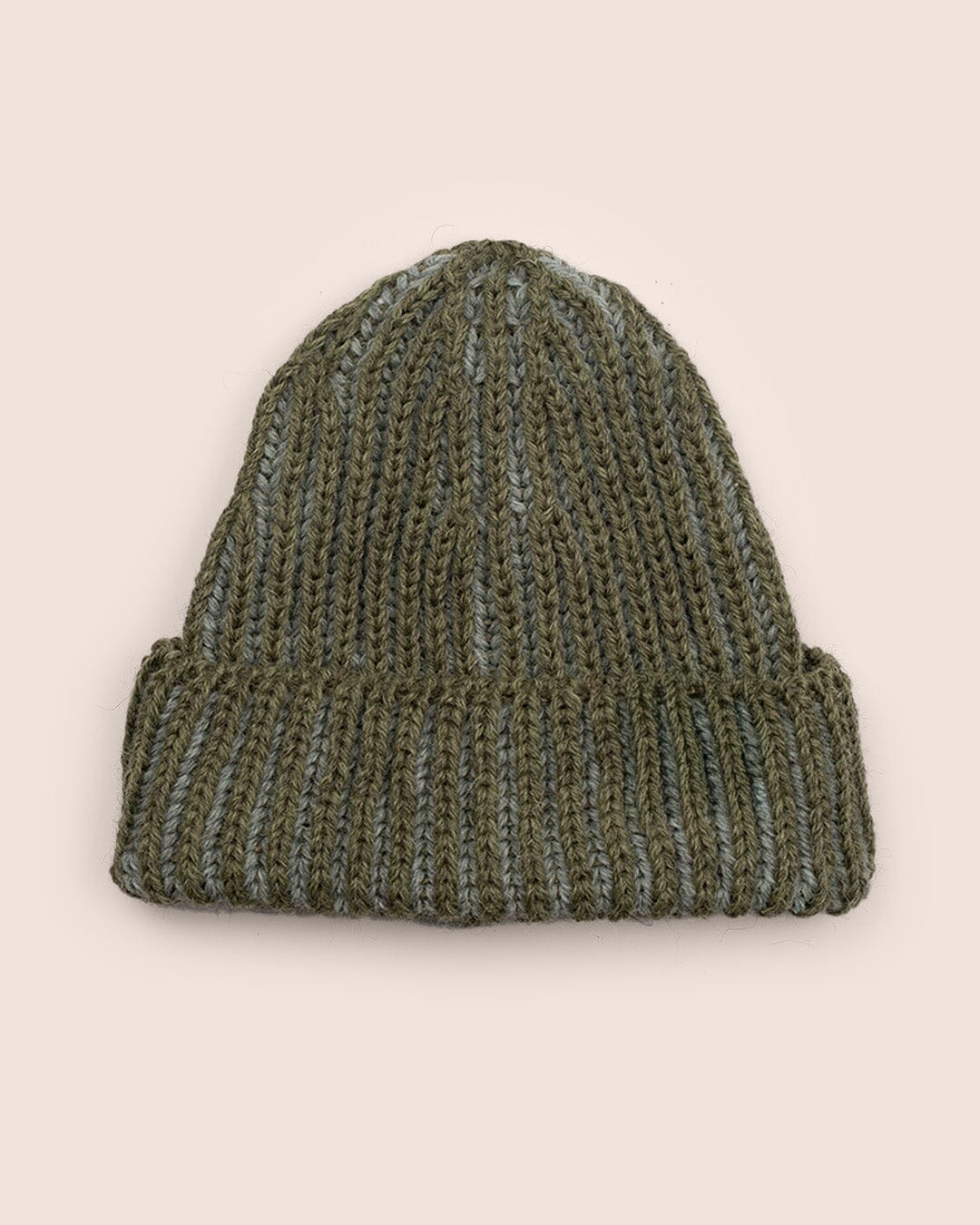 Lomond Made in England Wool Beanie in Green Stripe Accessories- Gandys