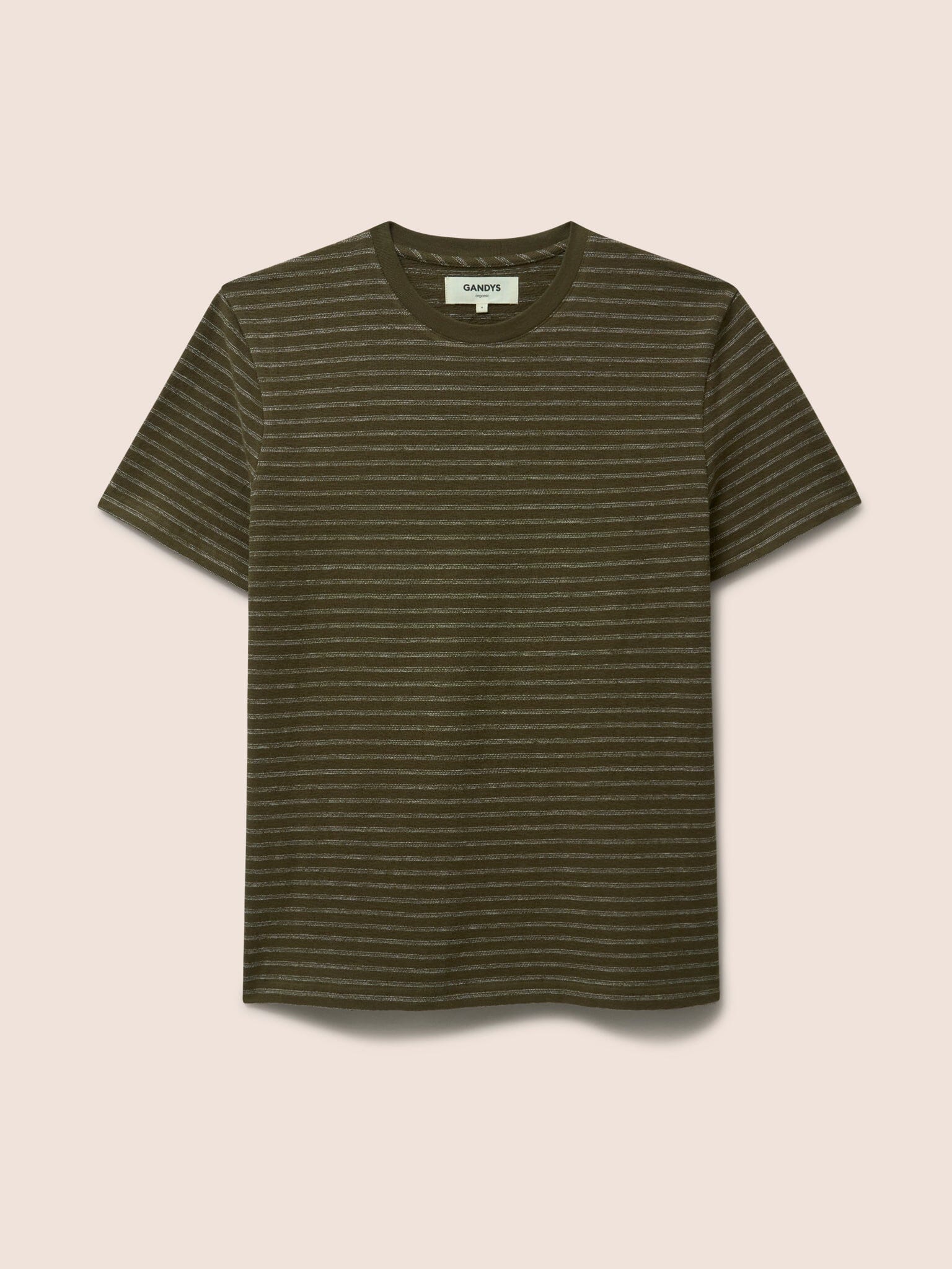 Lucca Classic Organic Cotton Short Sleeve T-Shirt in Brown Stripe T-Shirts- Gandys
