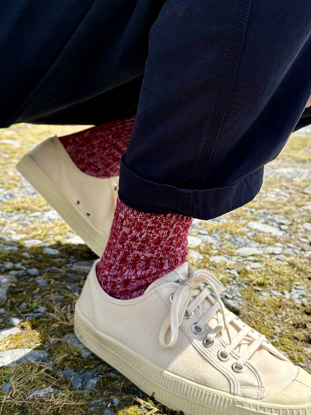Made in England Wool Socks in Burgundy Accessories- Gandys