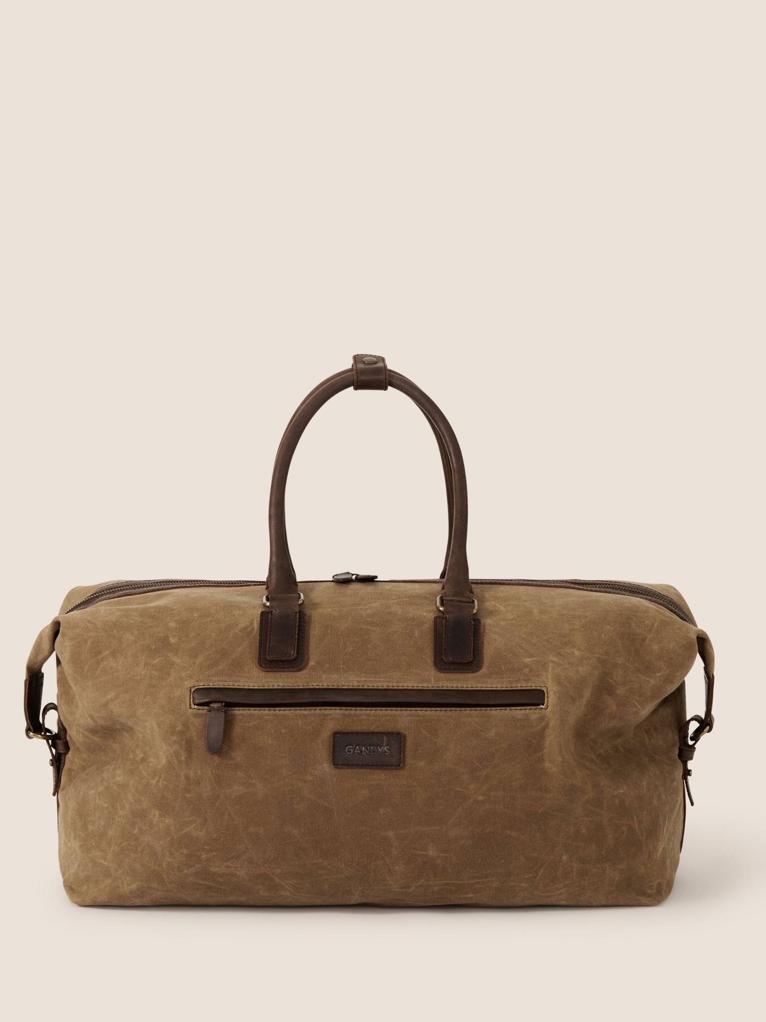 Manaus Waxed Cotton Holdall Bag in Sand Bags- Gandys