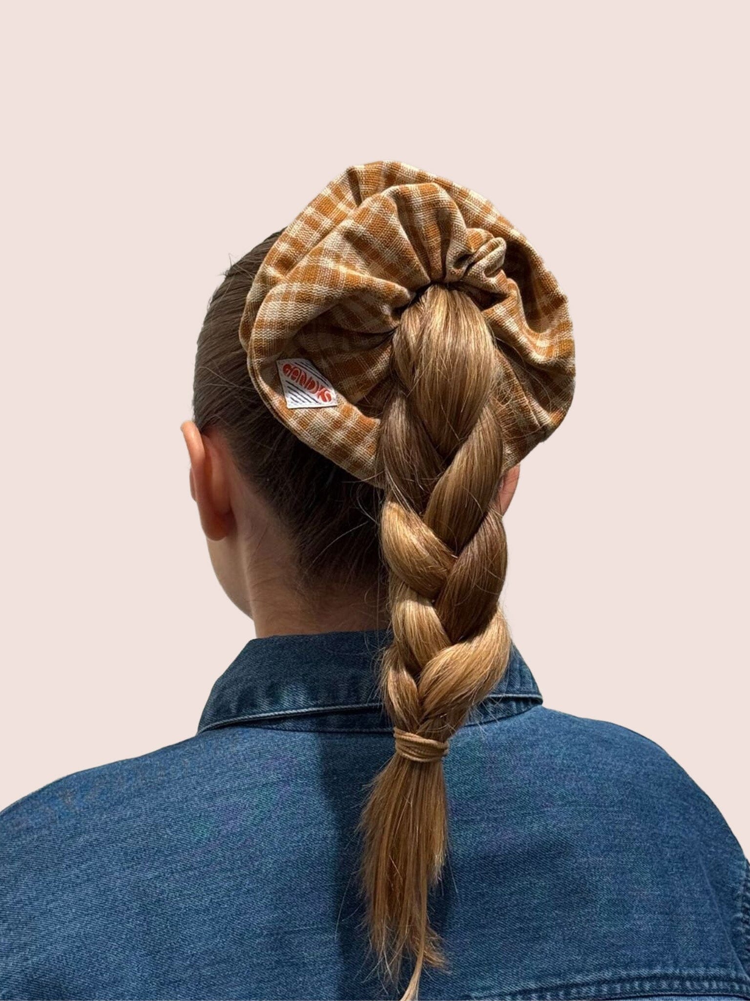 Mustard Check Scrunchie Accessories- Gandys