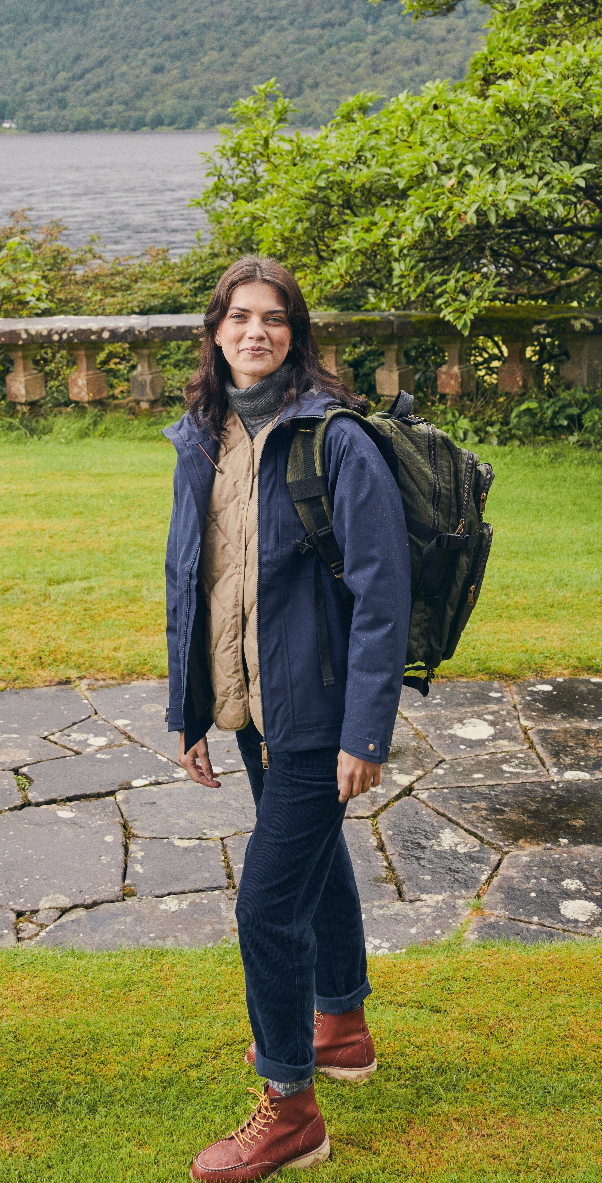 Navy Bergen Waterproof Jacket Outerwear- Gandys