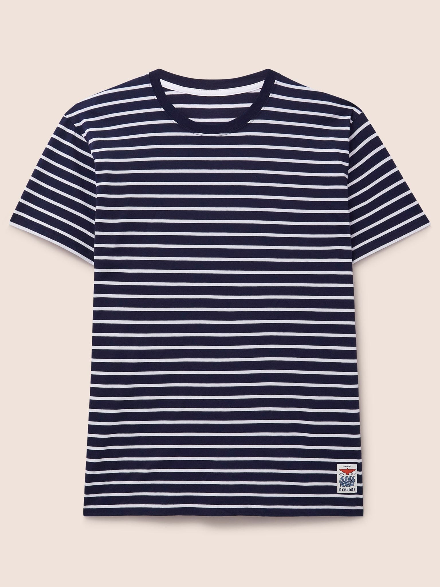 Navy Malibu Striped T-Shirt T-Shirts- Gandys