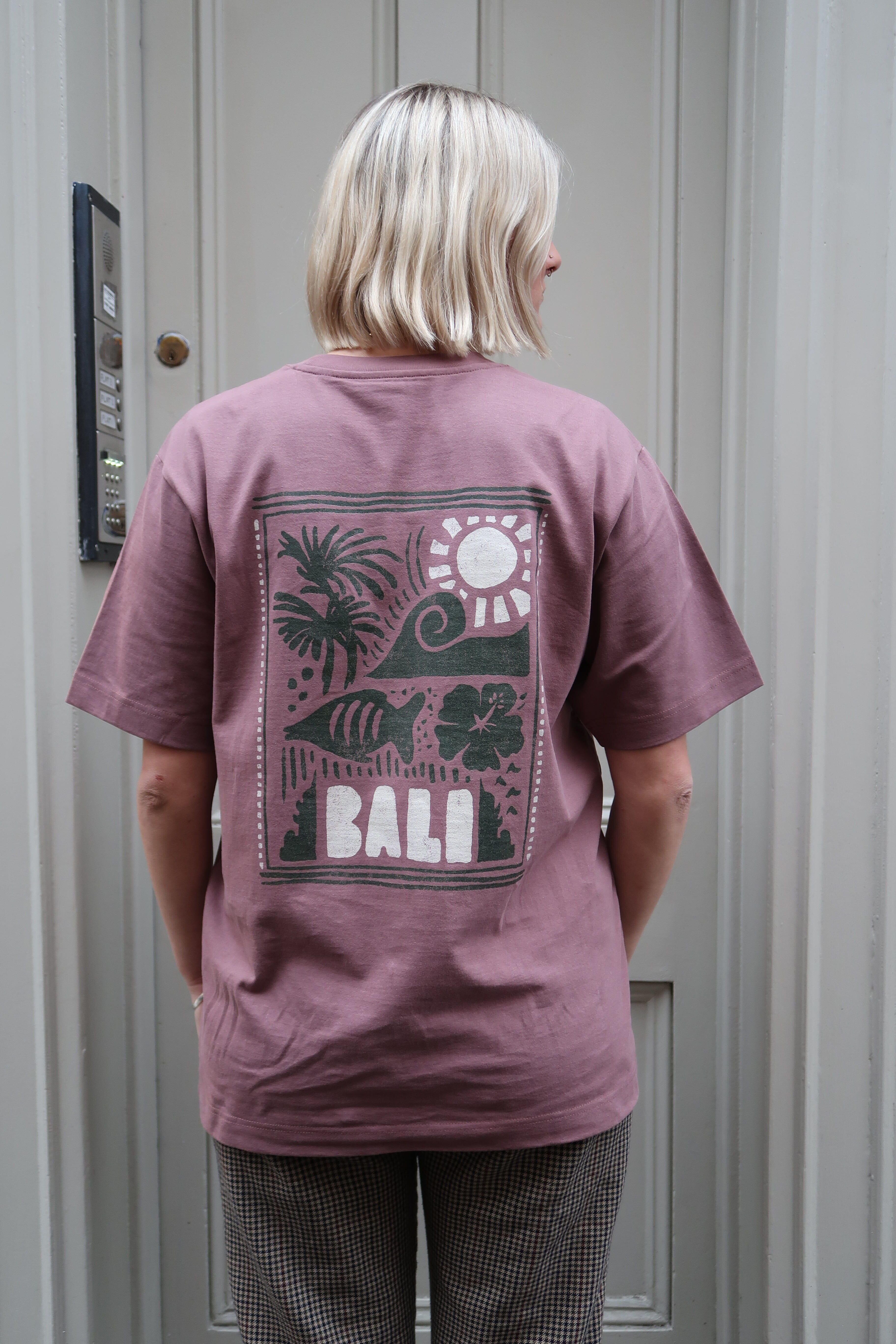 Pink Bali Campus T-Shirt T-Shirts- Gandys