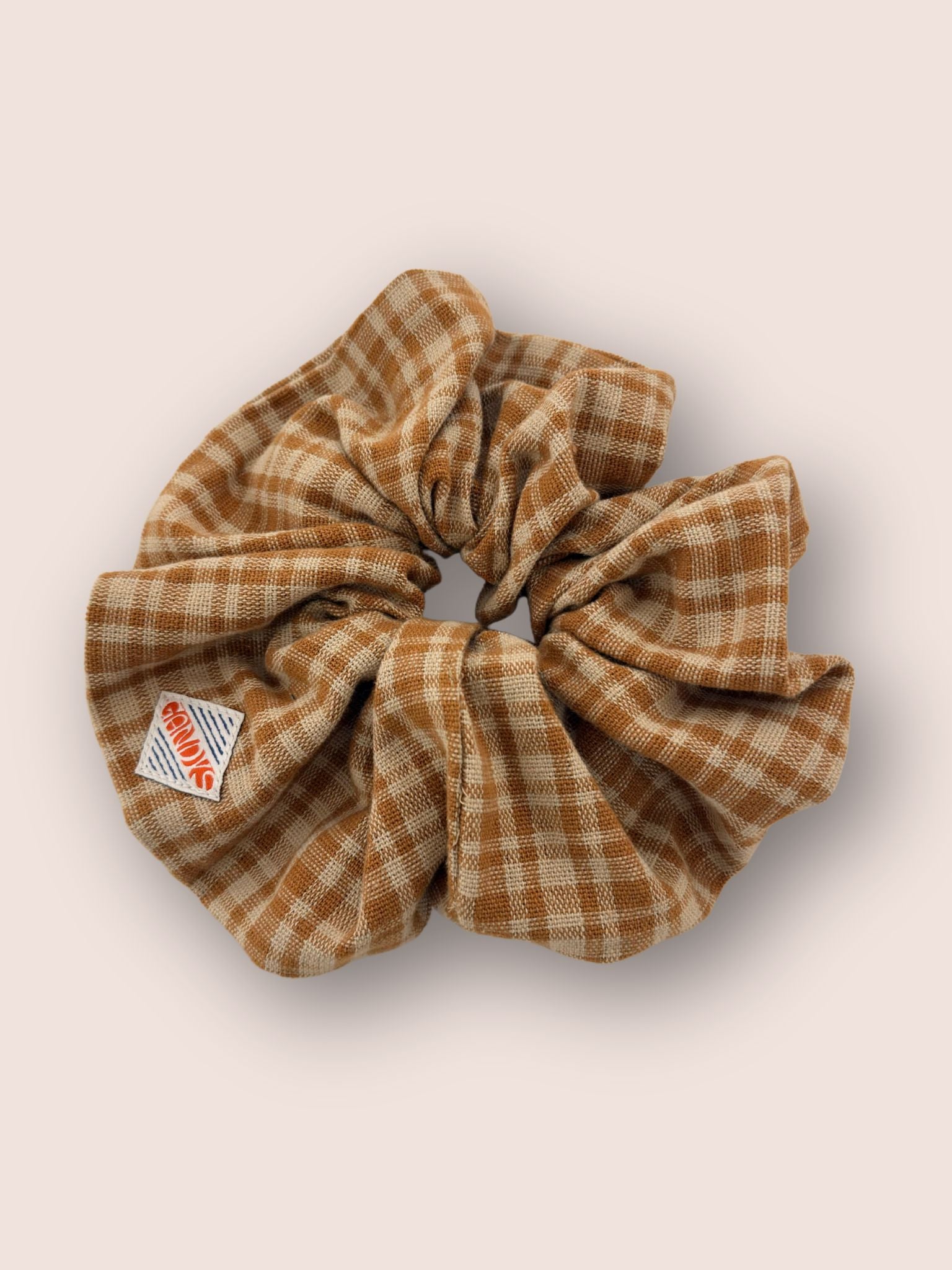 Provence Mustard Check Scrunchie Accessories- Gandys