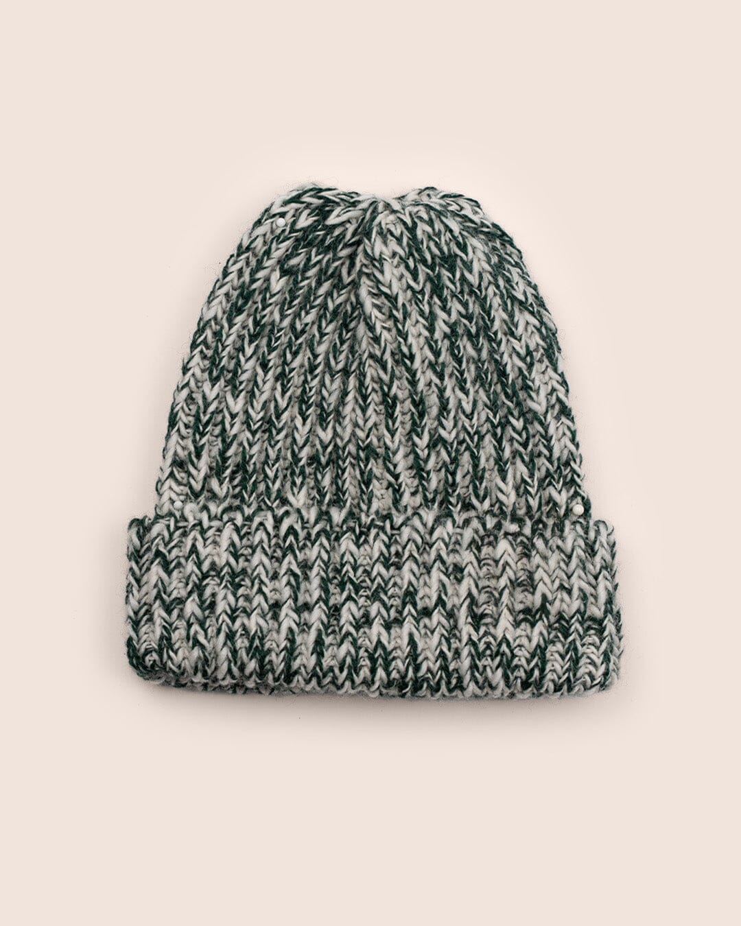 Skye Made in England Wool Beanie in Green Marl Accessories- Gandys