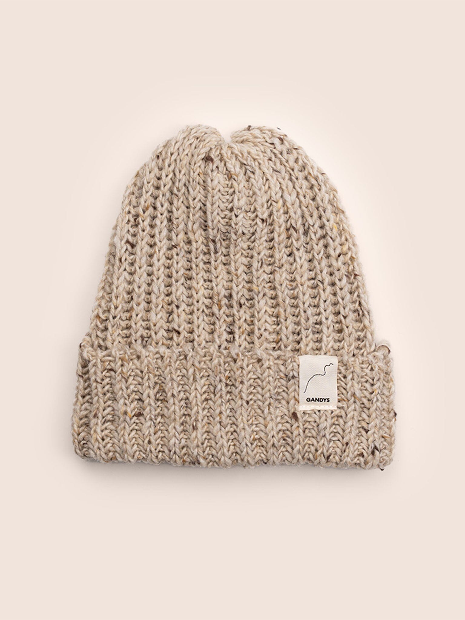 Skye Made in England Wool Beanie in Natural Slub Accessories- Gandys