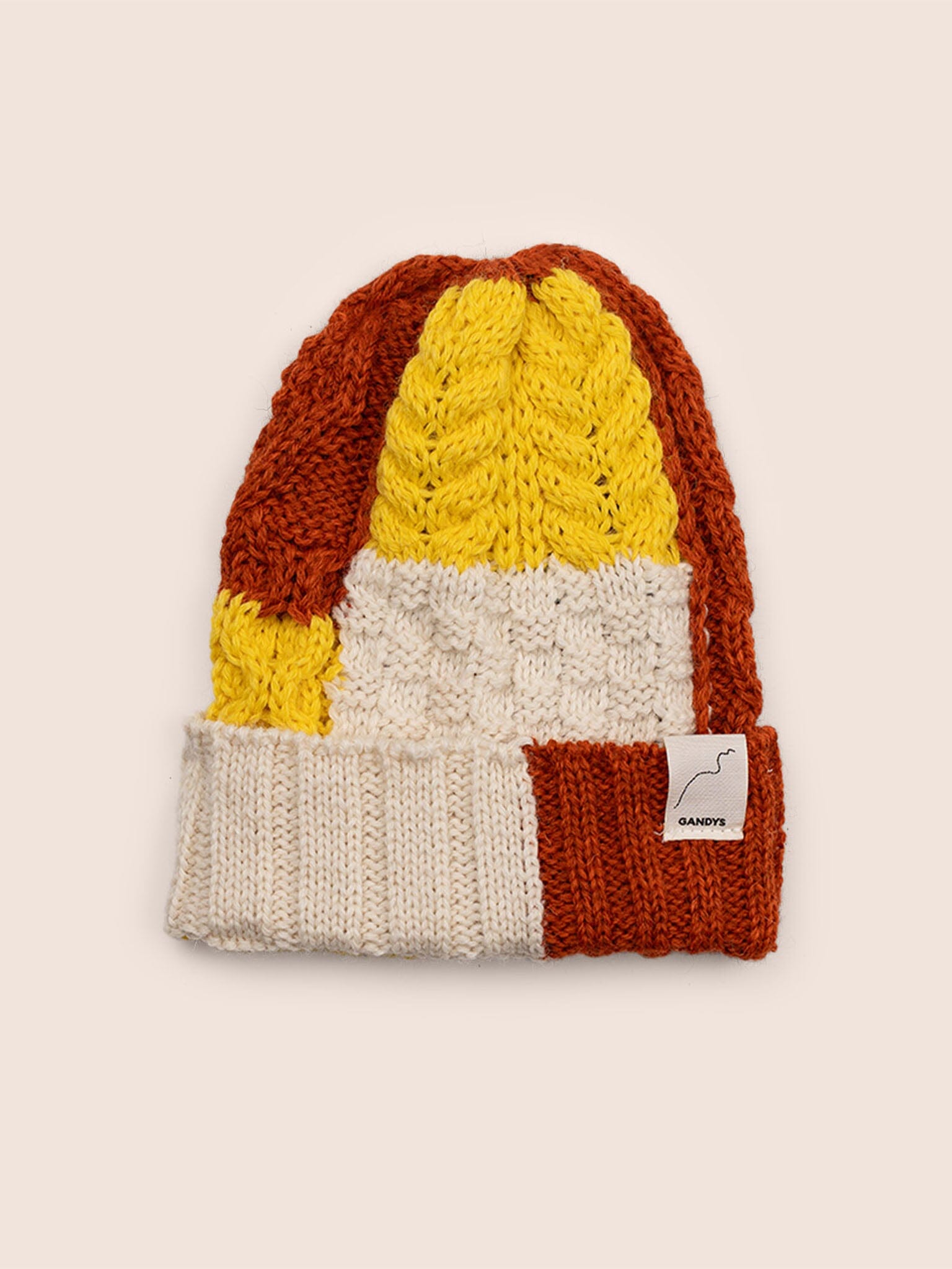 Skye Made in England Wool Beanie in Patchwork Accessories- Gandys
