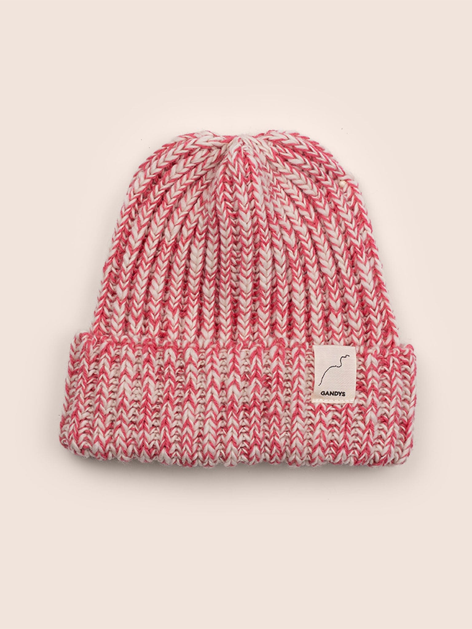 Skye Made in England Wool Beanie in Pink Marl Accessories- Gandys