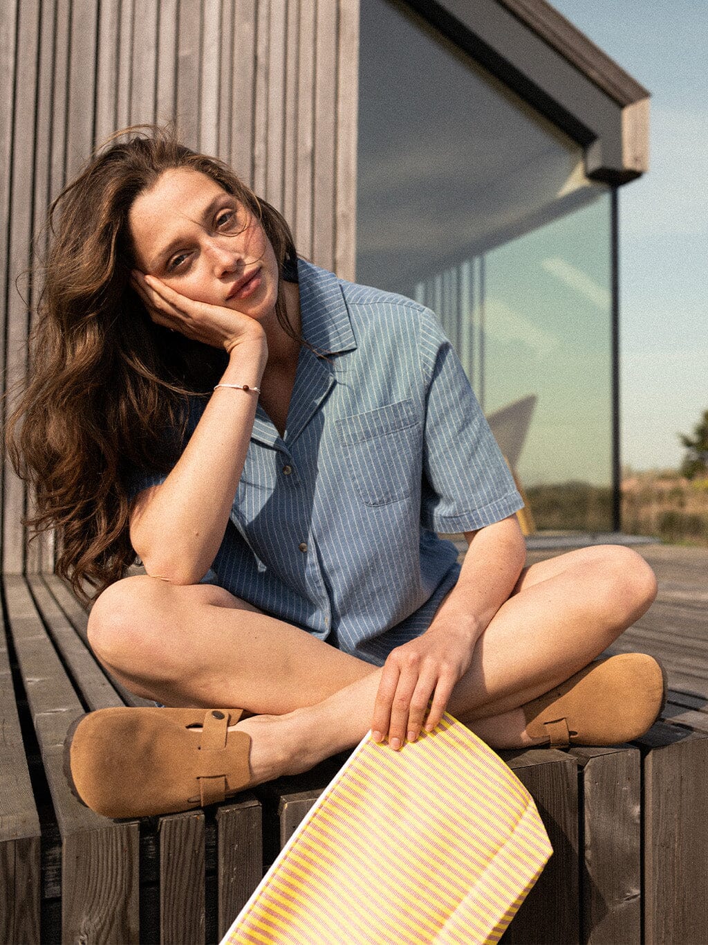 Tan Terrassa Unisex Suede Footbed Clog Footwear- Gandys