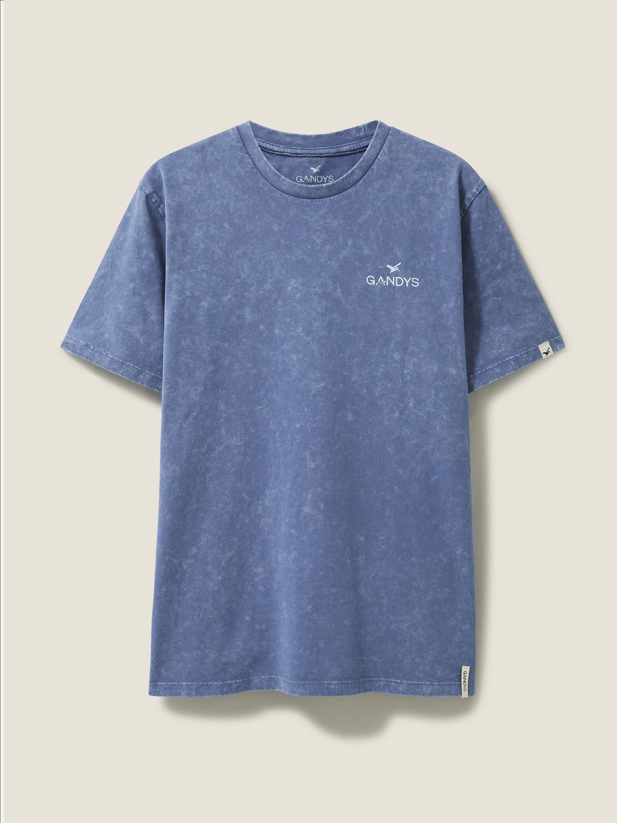 Teal Distressed Wave Print Tee T-Shirts- Gandys