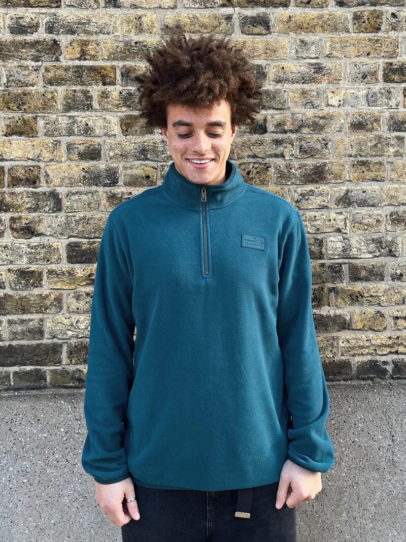 Teal Nevis 1/4 Zip Lightweight Fleece Layering- Gandys