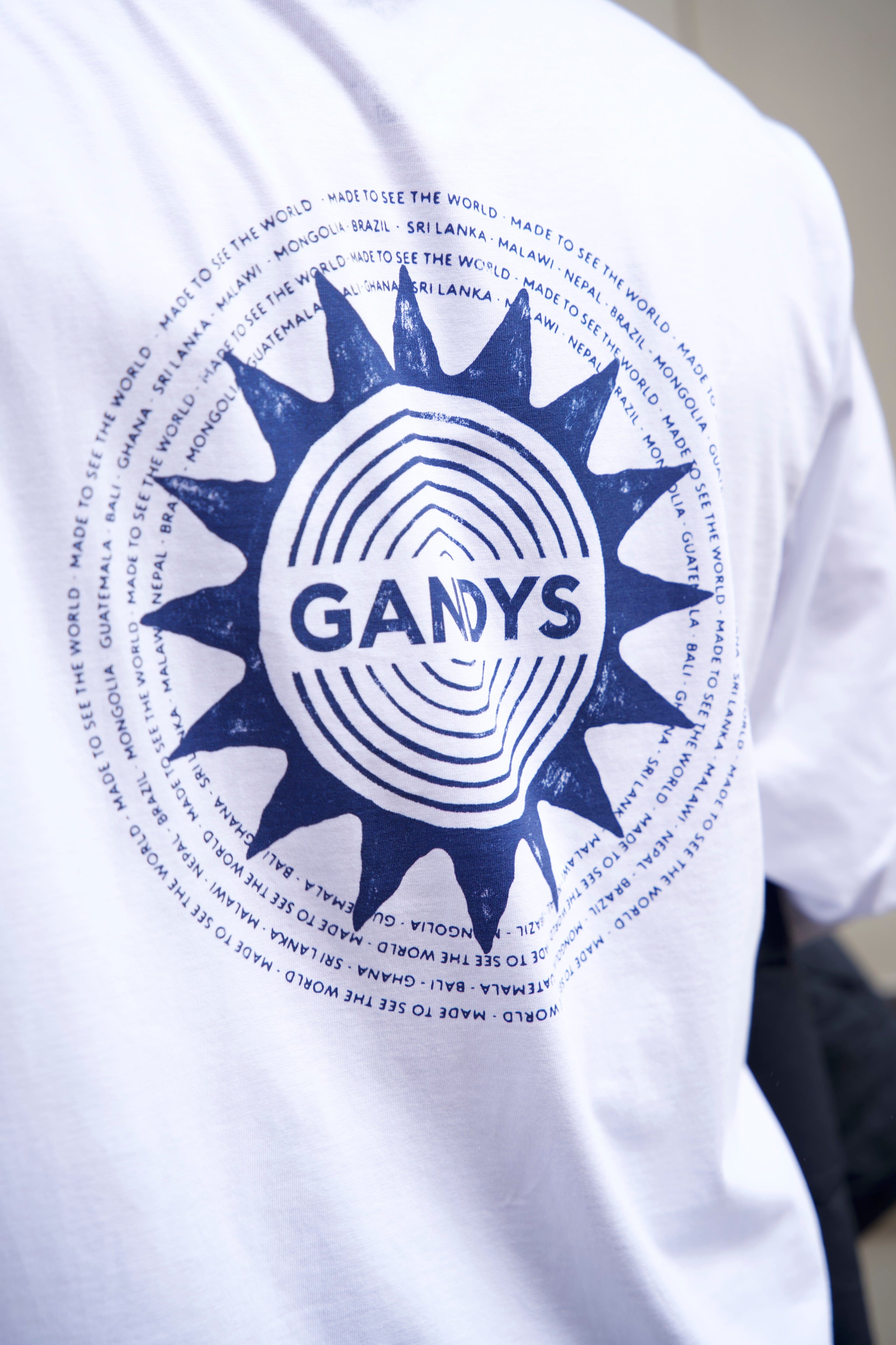 White Gandys Foundation Long Sleeve Campus T-Shirt T-Shirts- Gandys
