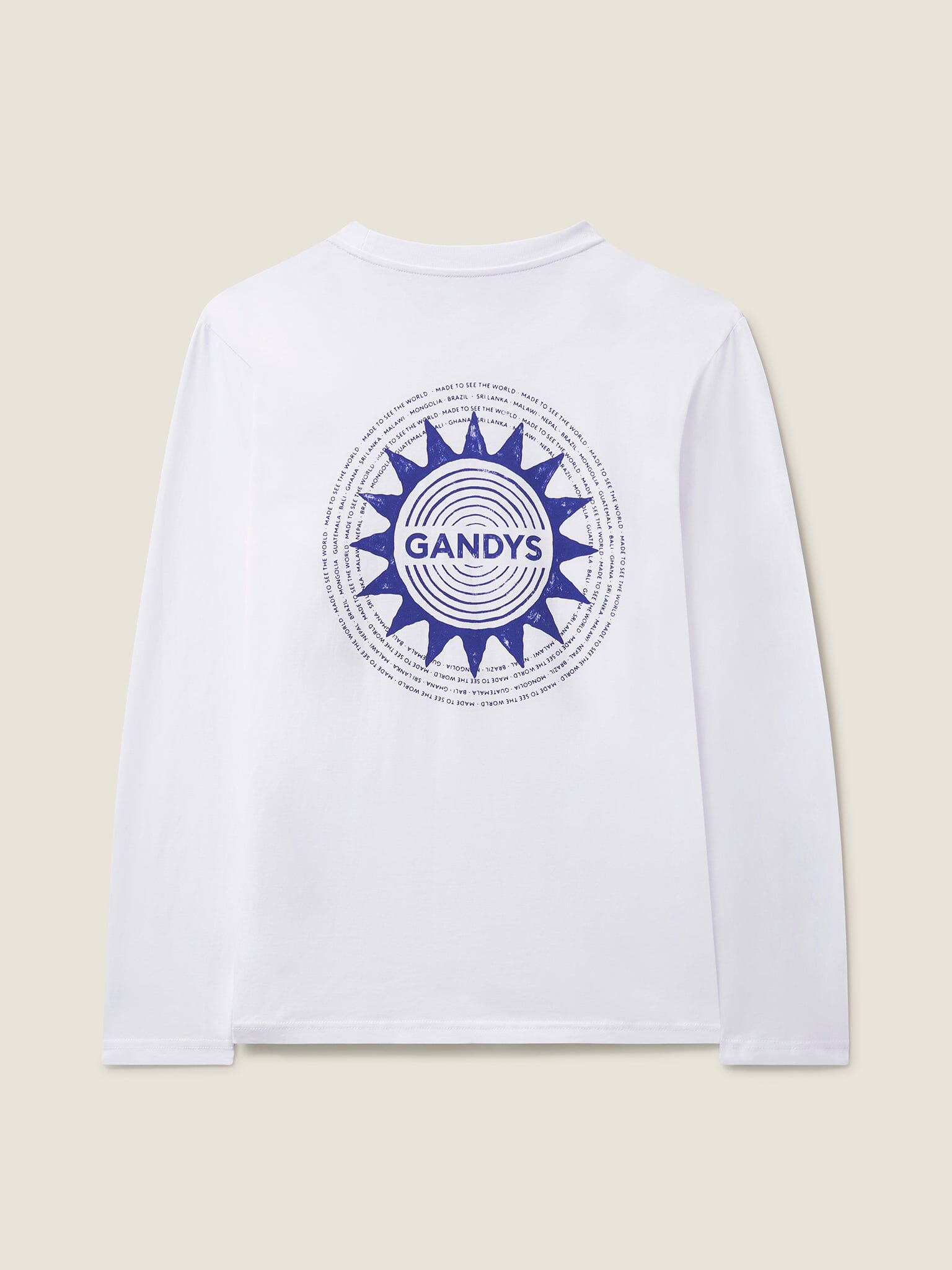 White Gandys Foundation Long Sleeve Campus T-Shirt T-Shirts- Gandys