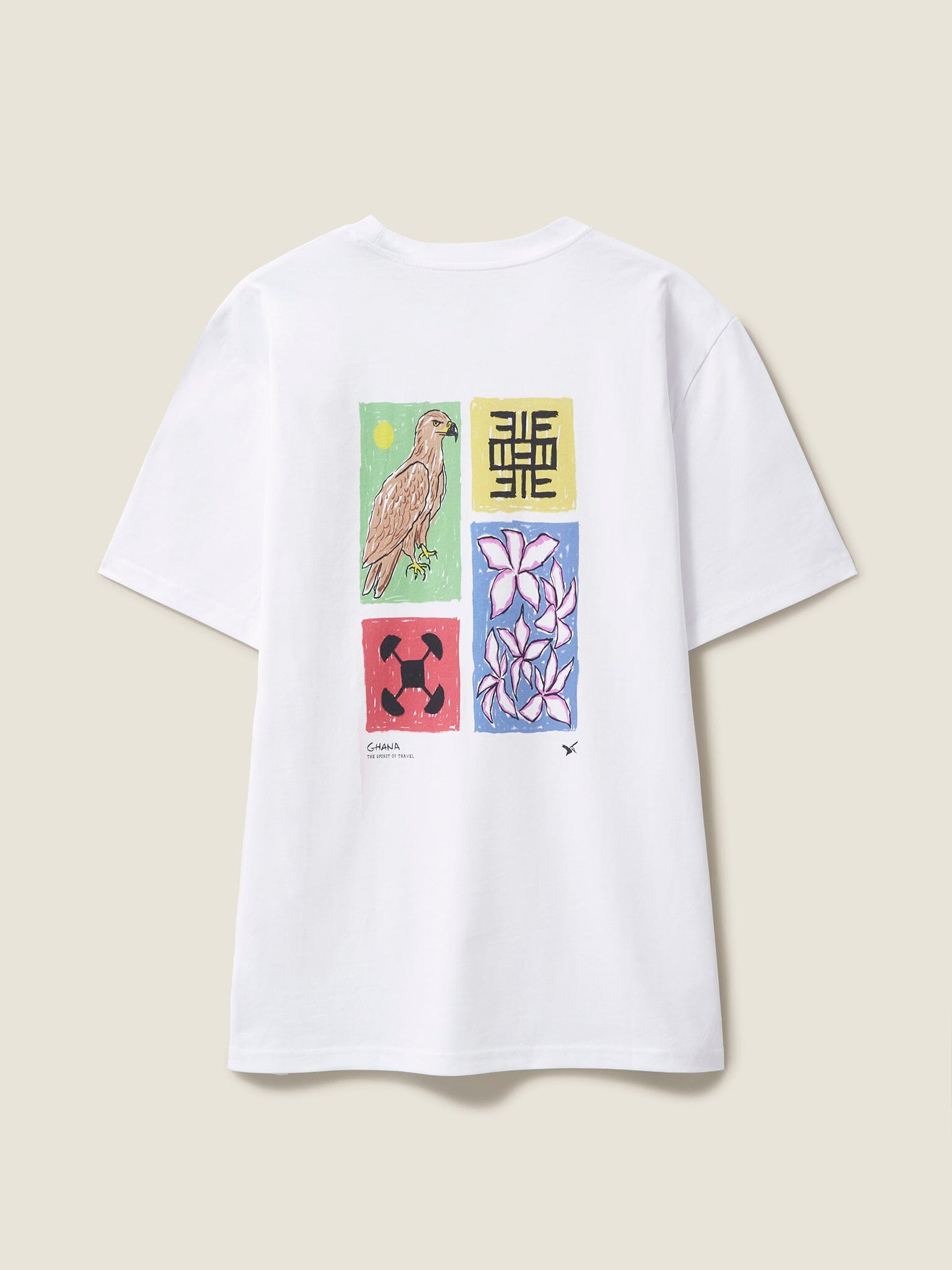 White Ghana Back Print Campus Tee T-Shirts- Gandys