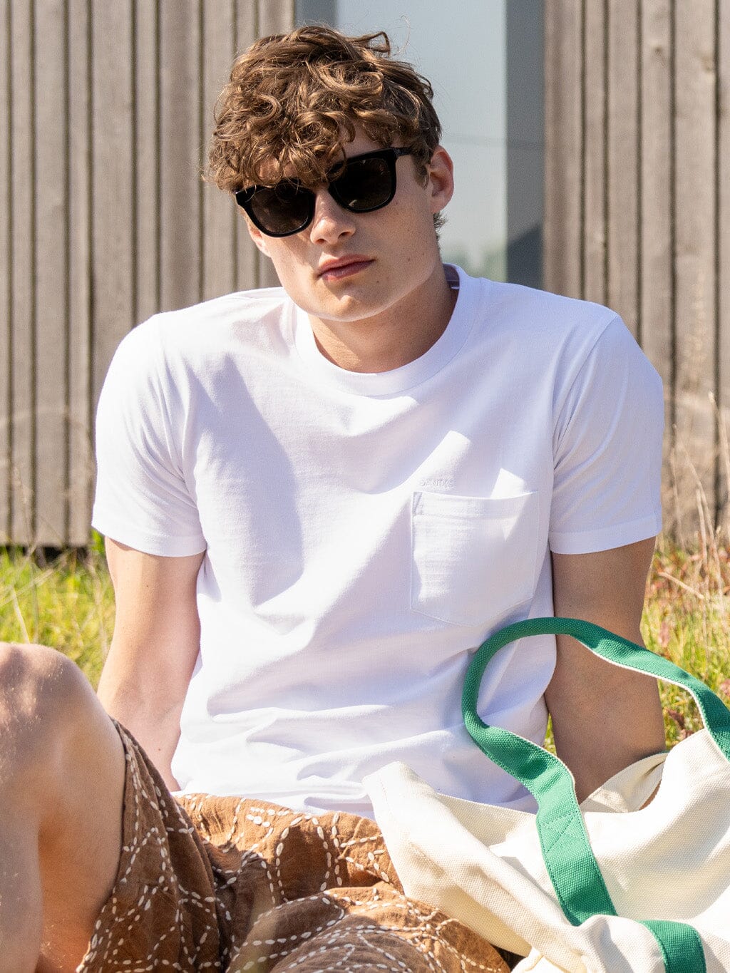 White Zanzibar Pocket T-Shirt T-Shirts- Gandys