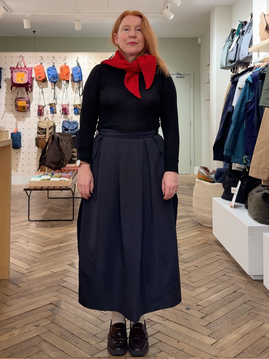 Wool Made in England Triangle Scarf in Red - Gandys