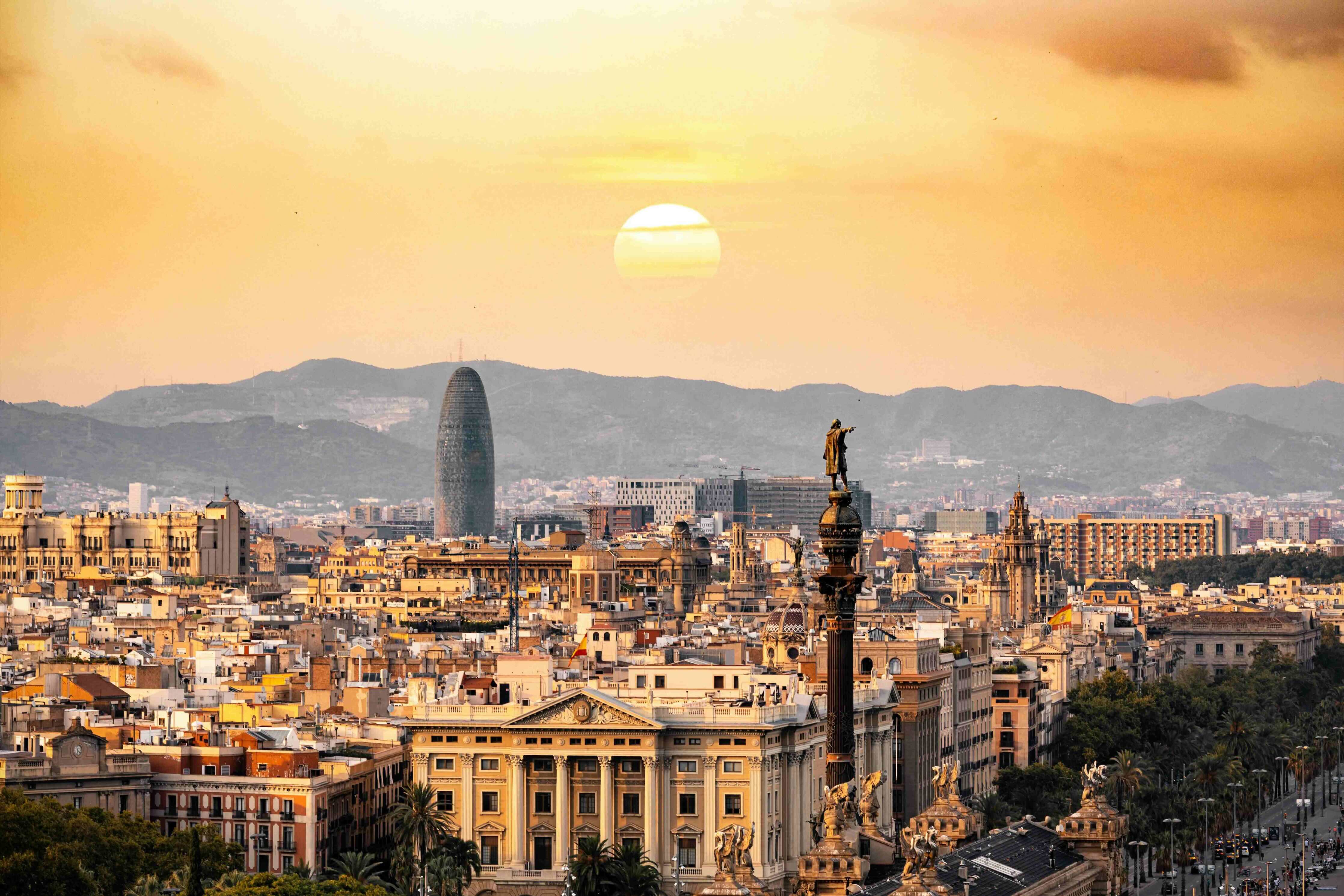 Image showing the roof tops of Barcelona at sunset