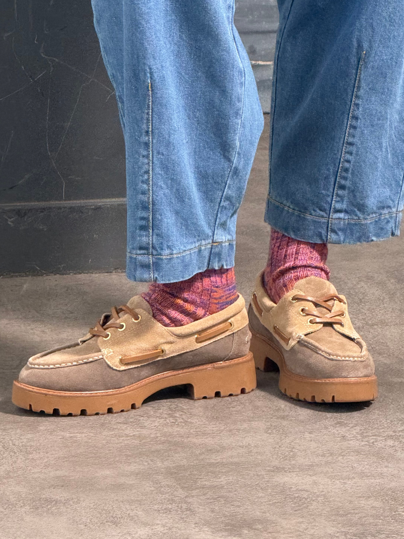 Haworth Made in England Socks in Orange, Pink and Light Blue